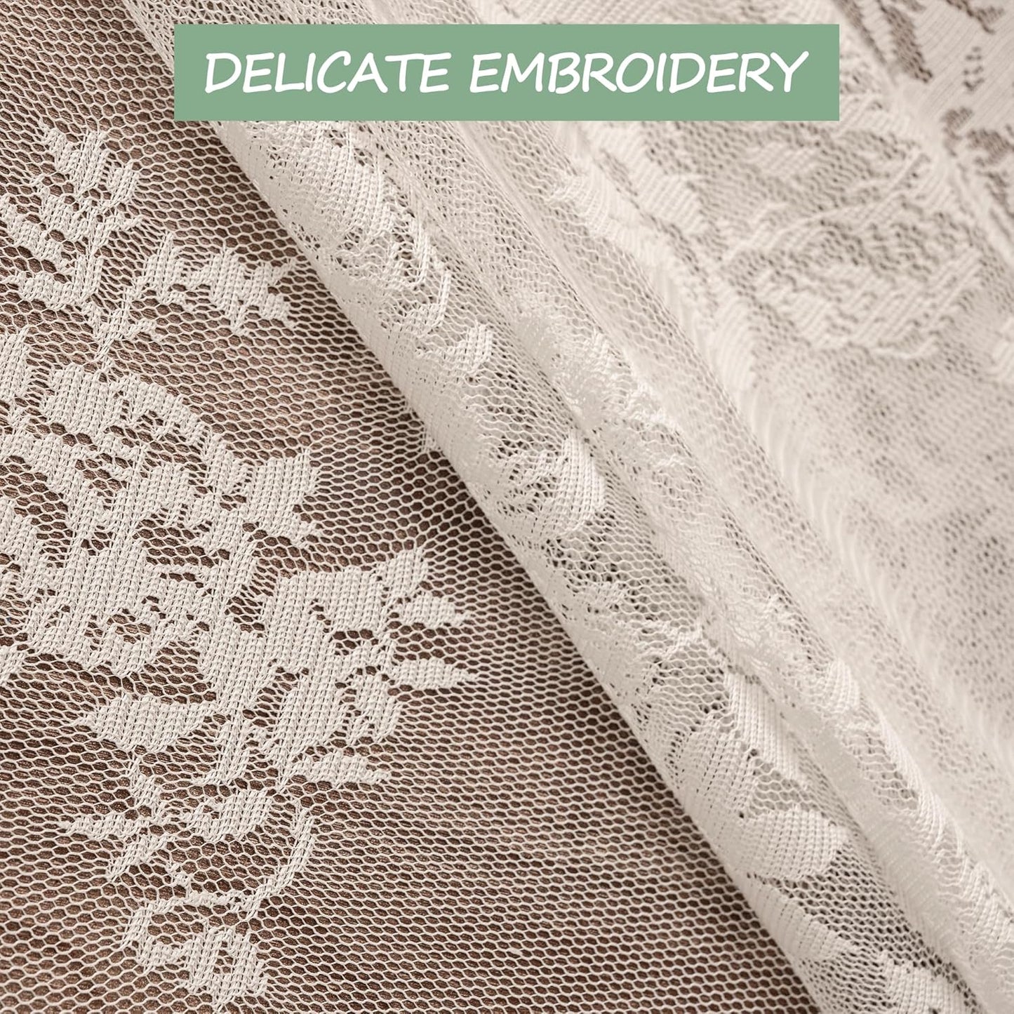 Jayla White Lace Tablecloth for Rectangular Tables, Vintage Style Wedding Table Cloths for Reception, Baby Shower, Birthday Party, Formal Dining, Dinner Parties 54 X 80 Inches