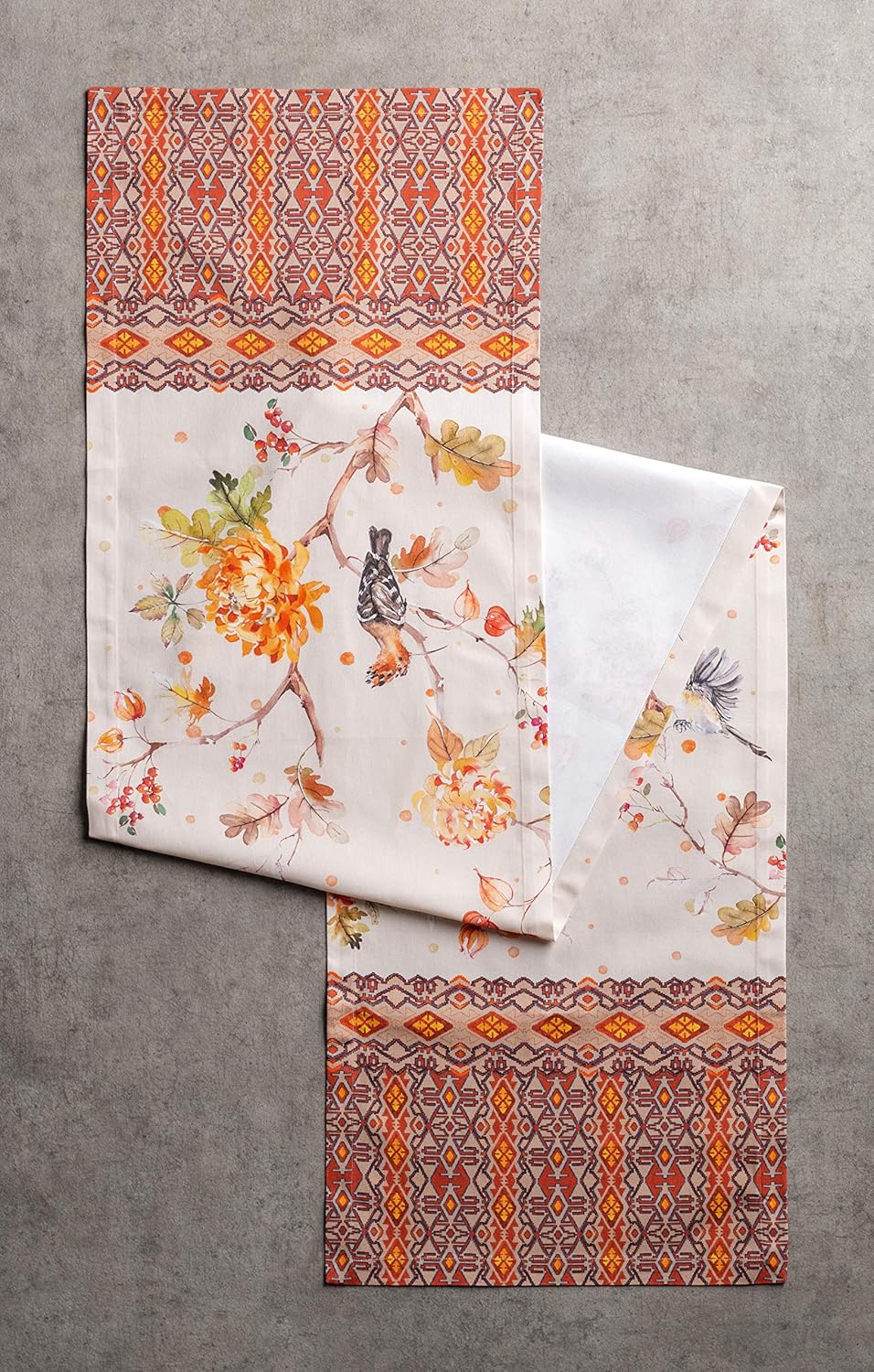 Maison d' Hermine Table Runner 100% Cotton Single Layer Table Runners 36 inches Long for Thanksgiving Christmas Decorations Home Kitchen Dining Party Wedding (Kelim - Prairie, 14.5" x 36")