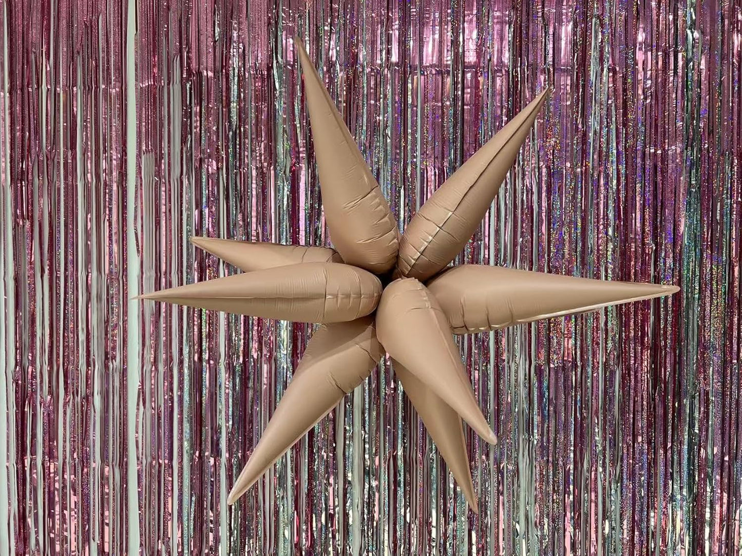 3pcs 26inch 3D matte pink Explosion Star foil balloon, matte pink Foil Cone Star burst Balloons for Birthday Wedding New Year Party Event