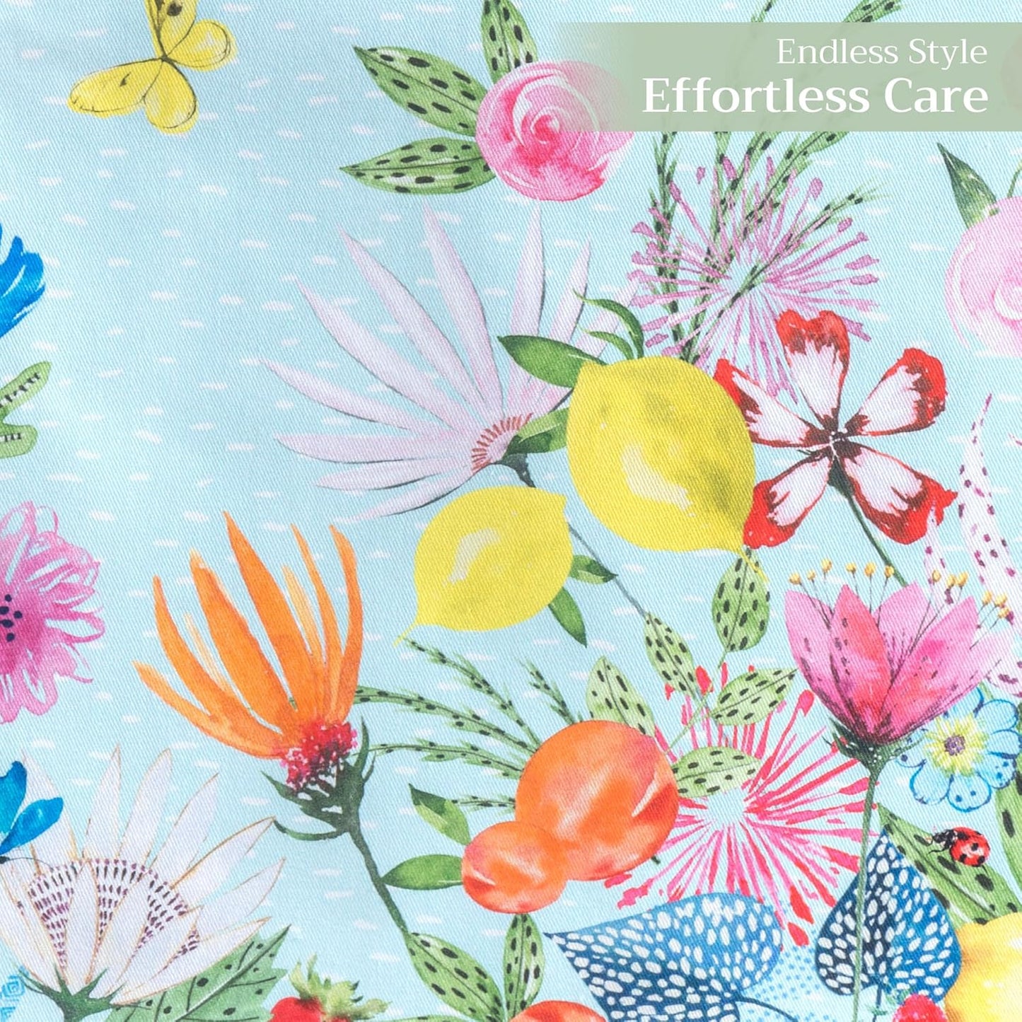 Maison d' Hermine Table Runner 100% Cotton Double Layer Table Runners 72 inches Long Decorative for Home Kitchen Dining Party Wedding Bridal Shower Spring Summer (Jardin D'Ete - Mint, 14.50" x 72")