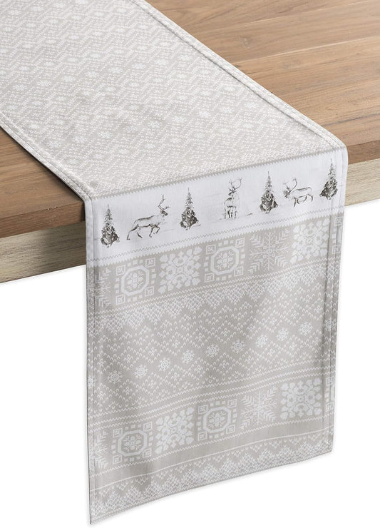 Maison d' Hermine Table Runner 100% Cotton Single Layer Table Runners 36 inches Long for Thanksgiving Christmas Decorations Home Kitchen Dining Party Wedding (Cozy Christmas, 14.5" x 36")