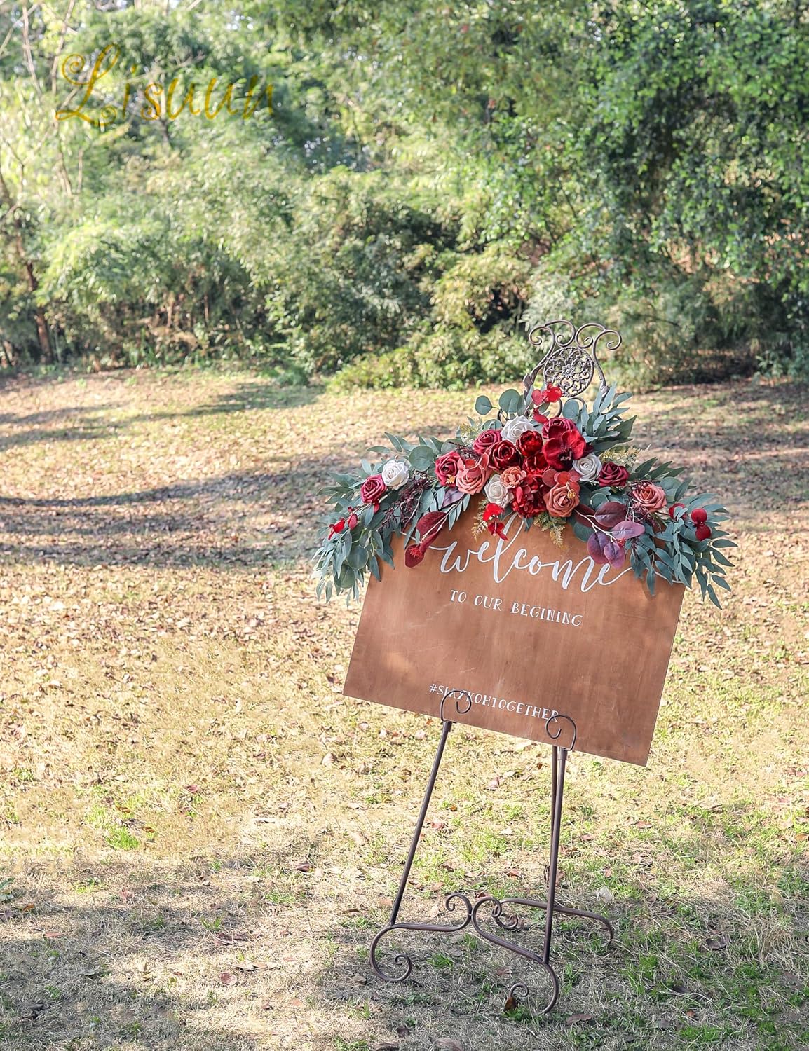 Wedding Arch Flowers, Artificial Flowers for Decoration, Large Flower Swag for Boho Styles Wedding Ceremony Floral Decor - Pack of 2