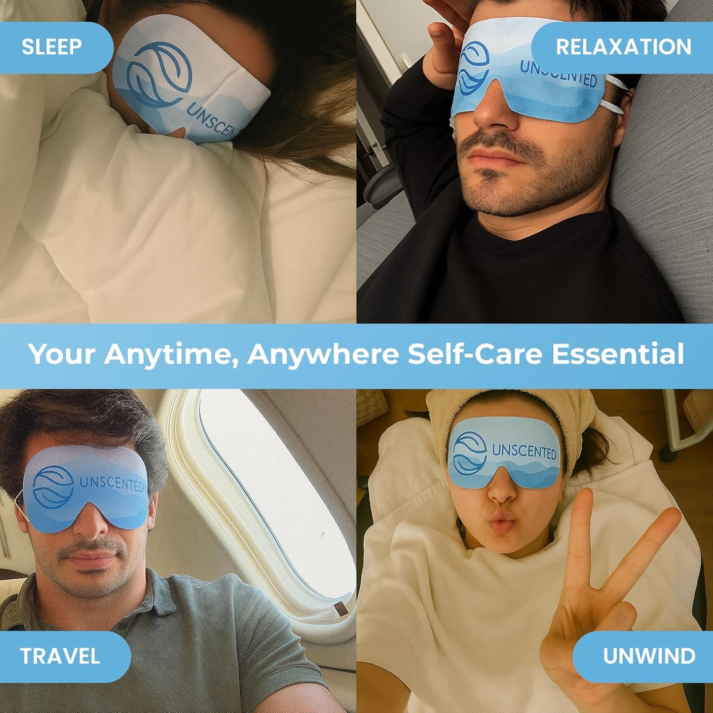 Body Restore Heated Eye Mask for Dry Eyes 5 Pack - Self Heating Warm Compress, Christmas Stocking Stuffers, White Elephant, Birthday Gifts for Women, Men, Stye Eye Treatment, Relaxation - Unscented