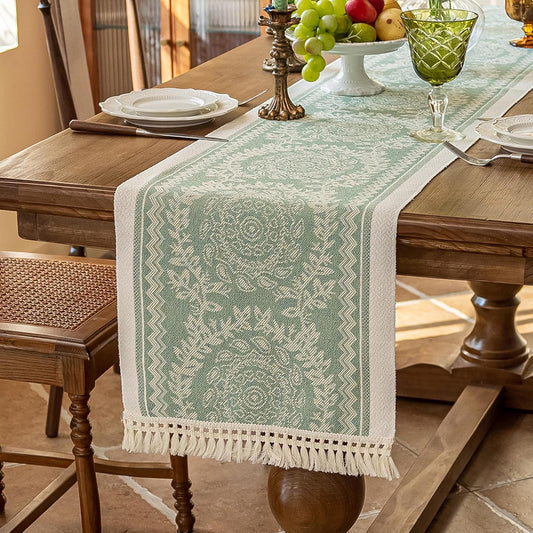Table Runners 72 Inches Long Waterproof Boho Table Runner with Tassel Fringe,Table Runner for Party Coffee Table