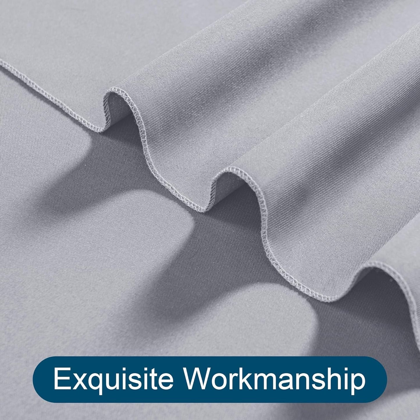 DWCN 10x10 FT Silver Grey Backdrop Curtains for Parties, Photography Backdrop Drapes with Rod Pockets for Wedding Decorations Stage Birthday Family Gatherings, 2 Panels 5ft x 10ft