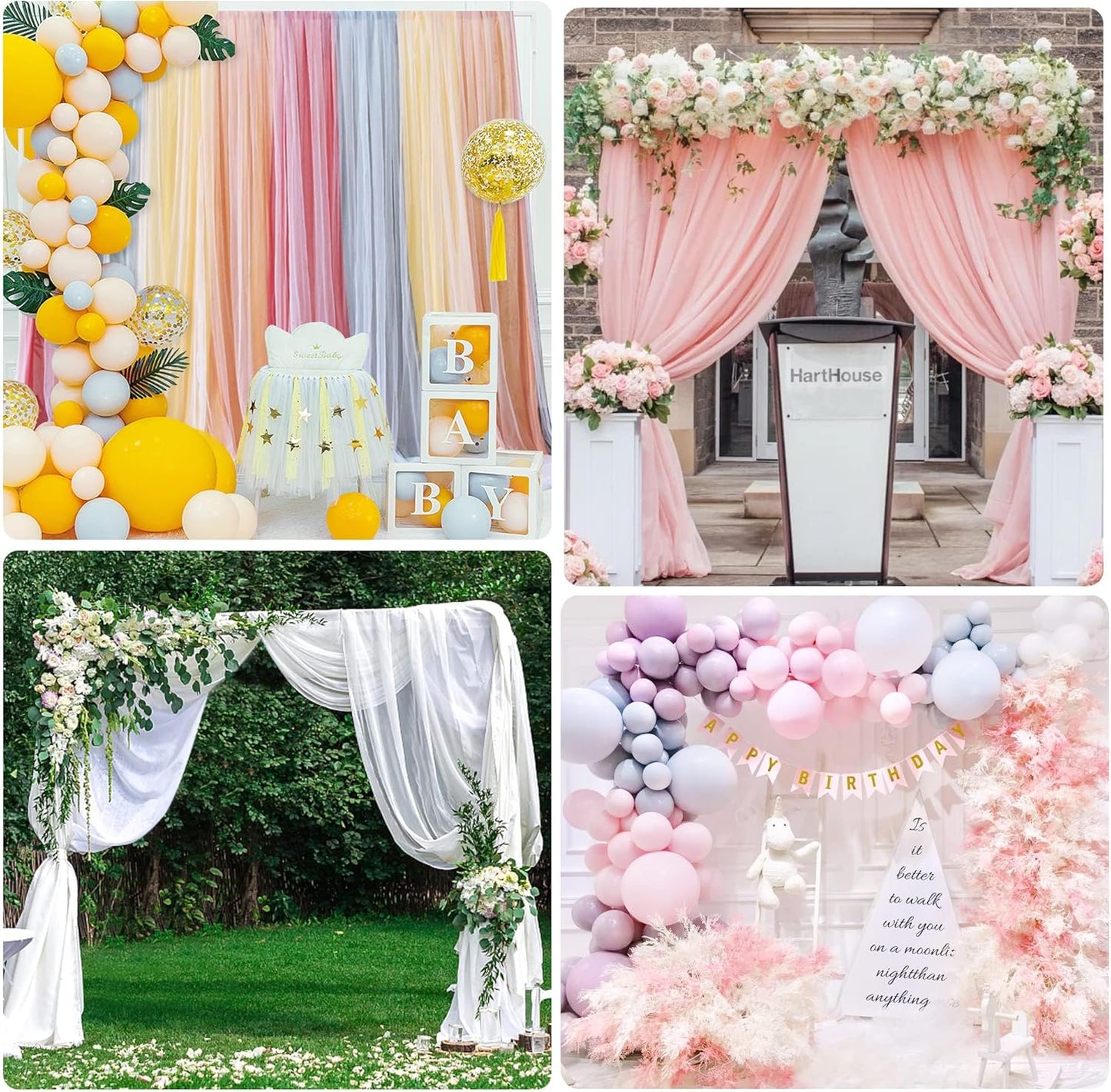 Wokceer Metal Heavy Duty Backrop Stand Square 8x8FT Adjustable Pipe and Drape Kit White Photo Booth Stand for Wedding Ceremony Birthday Party Photography Exhibition Celebration