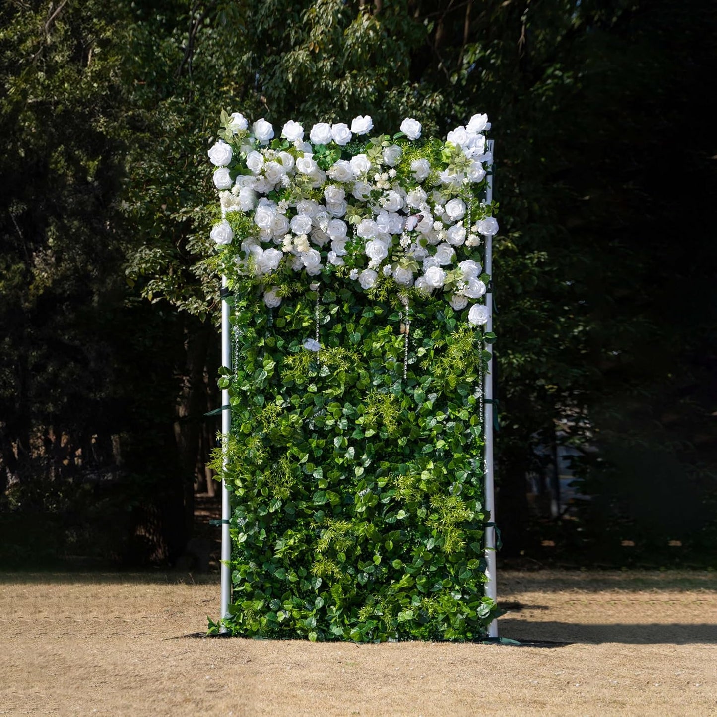 Artificial Flower Wall Panels, Luxury 5D Silk Floral Backdrop Decor for Wedding Celebrations, Festive Party and Home Decorating, Quick Assembly and Storage, Both Eco ＆ Pet Friendly, 4 ft*8ft.