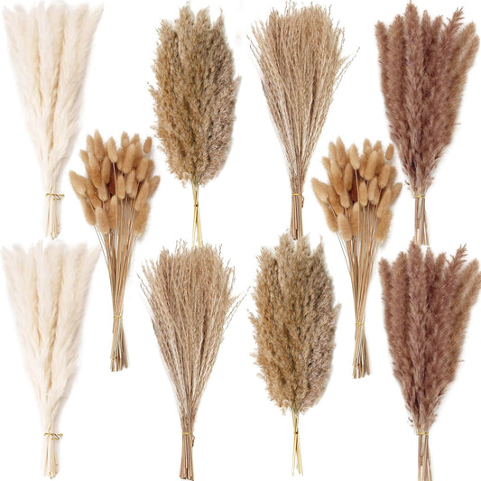 220 PCS Dried Flower Bouquet – Pampas Grass, Floral Decor for Home, Wedding, and Boho Style | Perfect for Vases, Fall, Spring, Summer, and Winter Arrangements