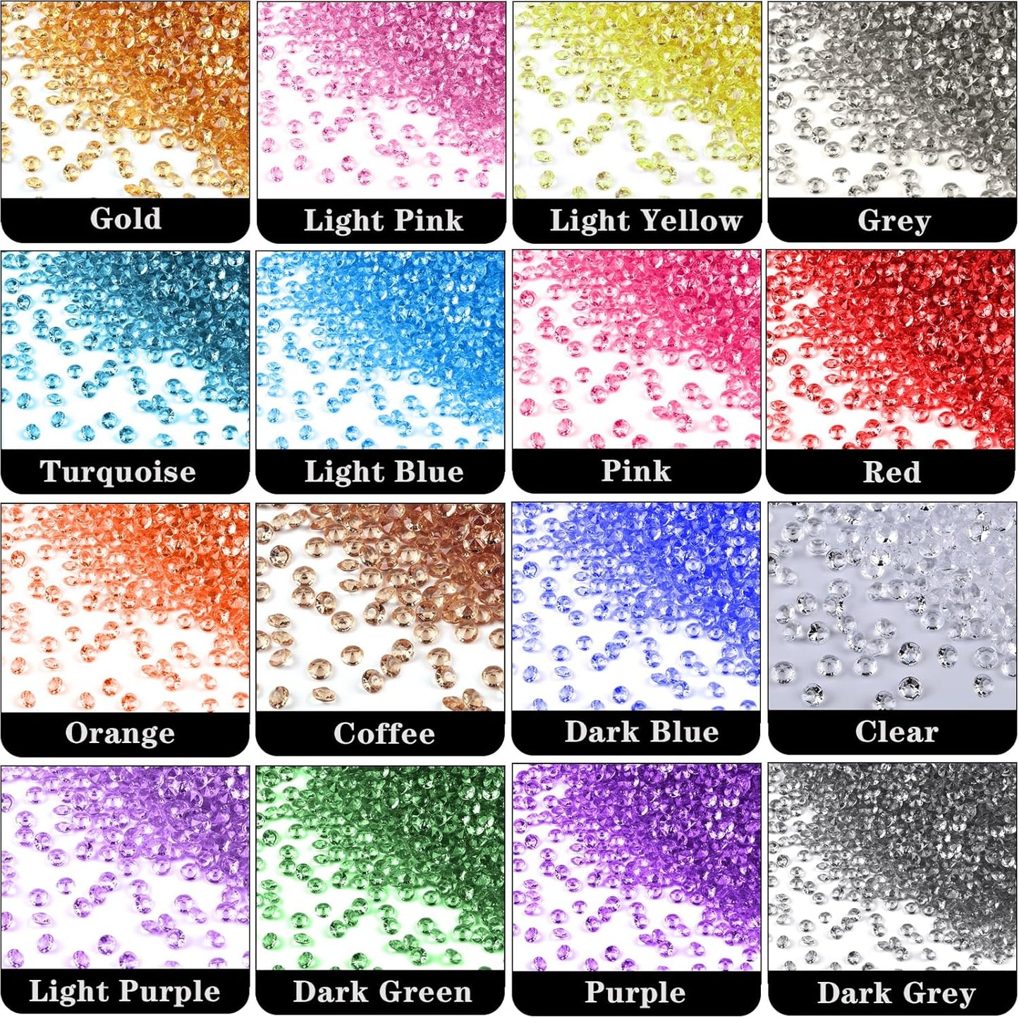 10000Pcs Crystal Acrylic Diamond Fake Gems Vase Filler, 4.5mm Faux Diamonds for Table Scatter Wedding Party, Bridal Shower, Birthday Decoration, Coffee