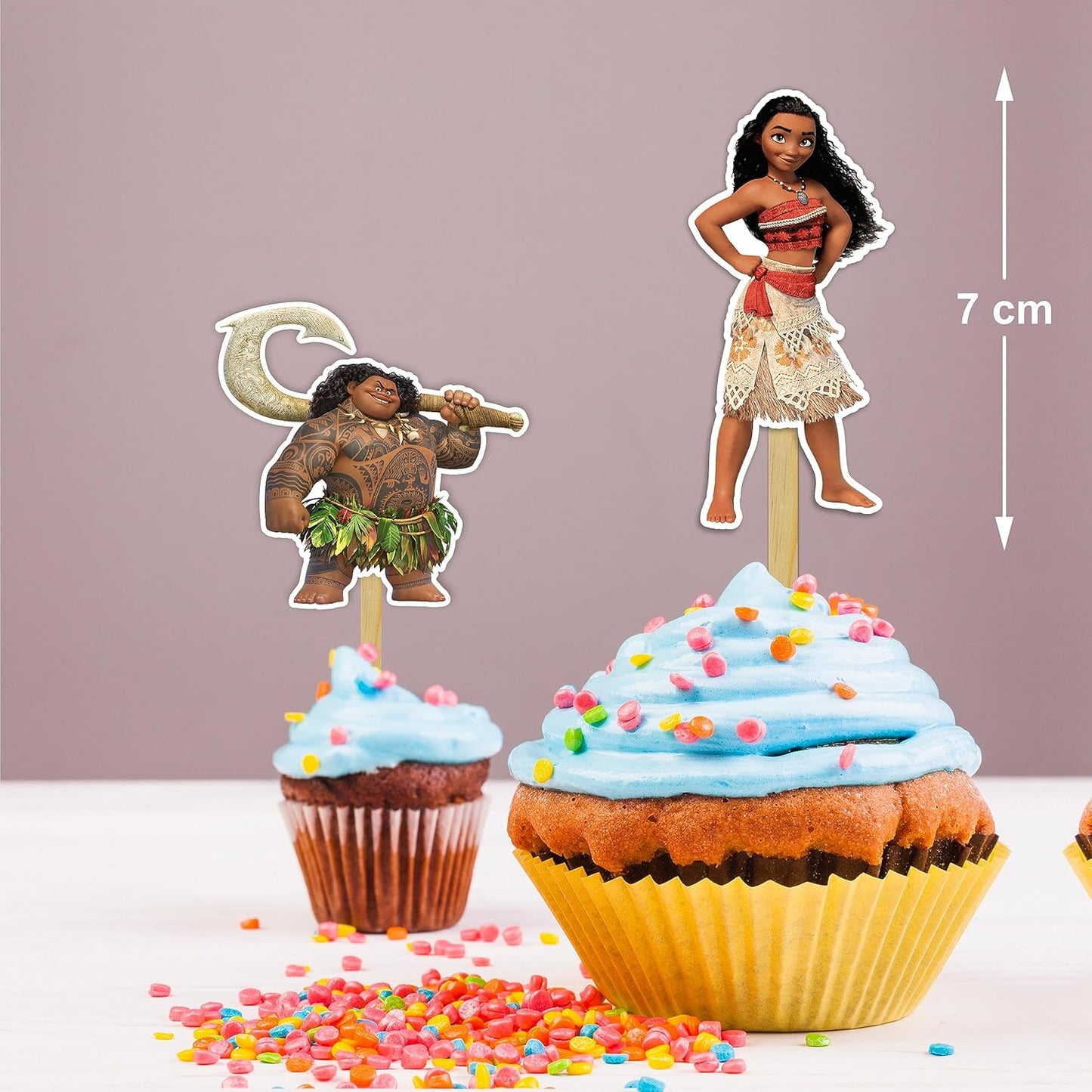Mna Cupcake Toppers –Tropical Island Cupcake Toppers – Birthday Cake Decorations | Ocean Adventure Party Supplies for Mna Themed Celebrations & Festivities