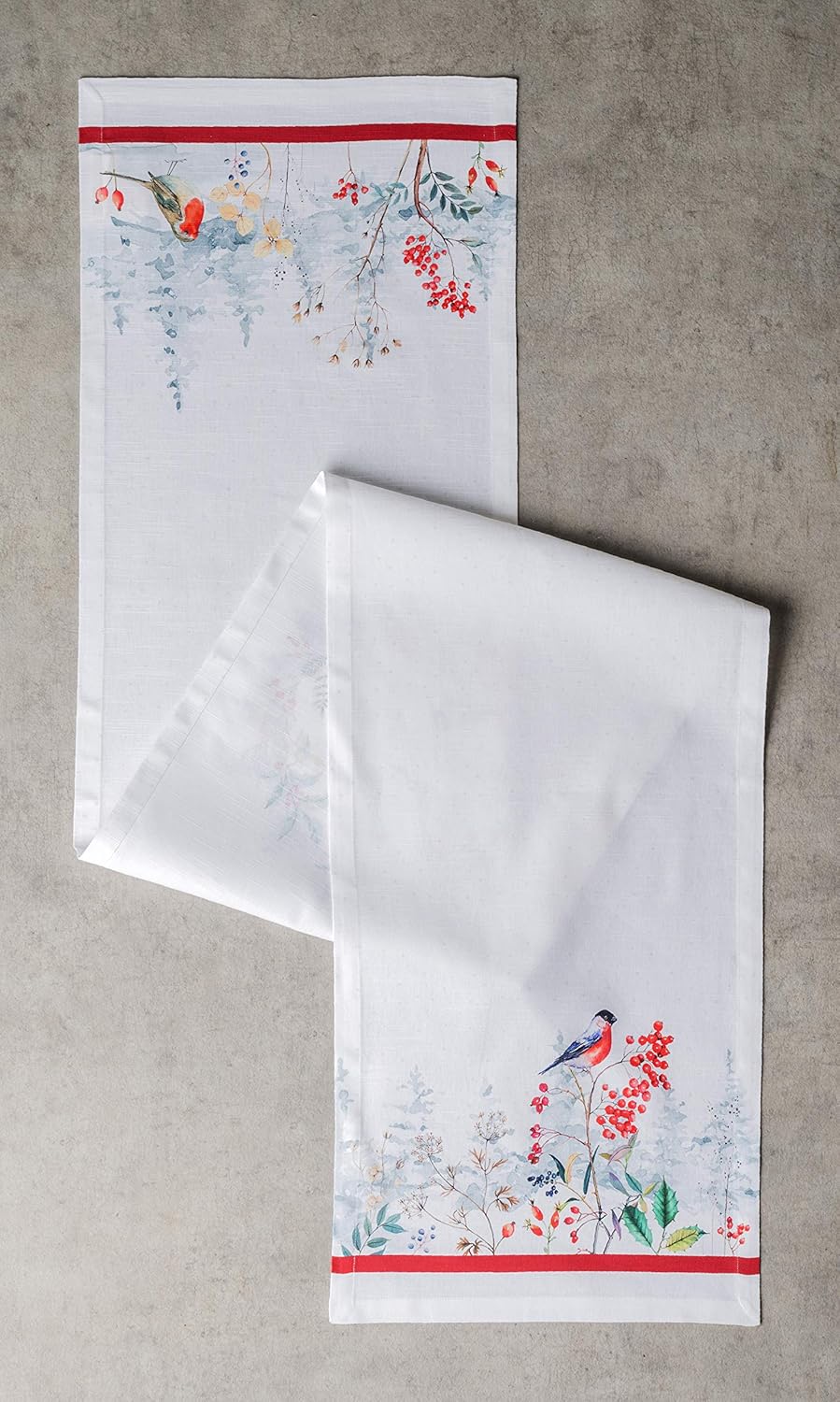 Maison d' Hermine Table Runner 100% Cotton Single Layer Table Runners 90 inches Long for Thanksgiving Christmas Decorations Home Kitchen Dining Party Wedding (Morzine, 14.5" x 90")