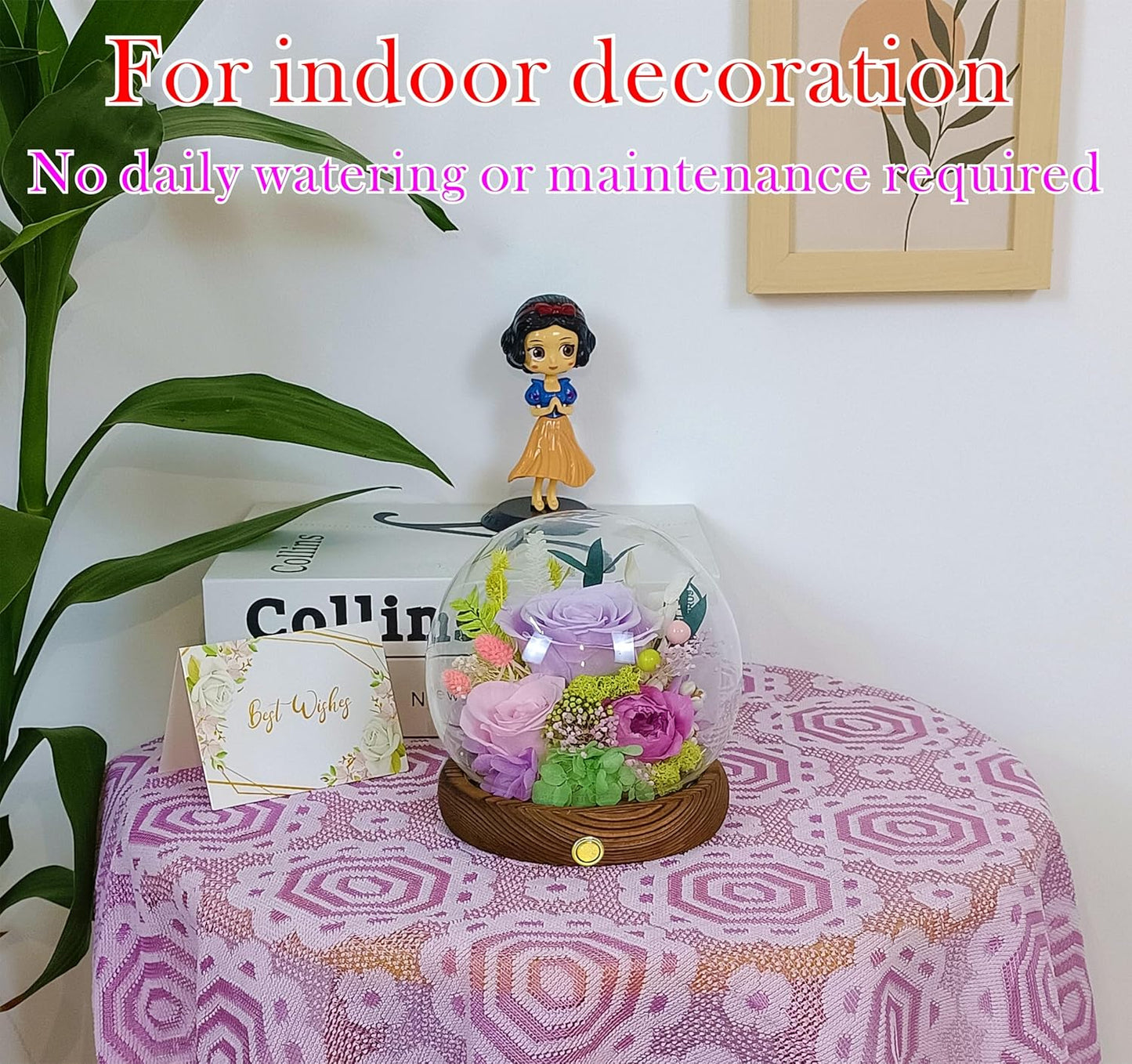 Valley of Rain & Forest Long-Lasting Real Flowers, Unique Floral Gift For you to send Love for All Occasions, for Indoor Decoration (Light-Purple Rose, Light-Pink & Purple-Pink Austin Roses)