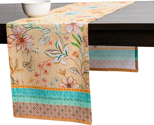 Maison d' Hermine Table Runner 100% Cotton Double Layer Table Runners 108 inches Long Decorative for Home Kitchen Dining Party Wedding Bridal Shower Spring Summer (Luxury Loft – Peach, 14.50" x 108")