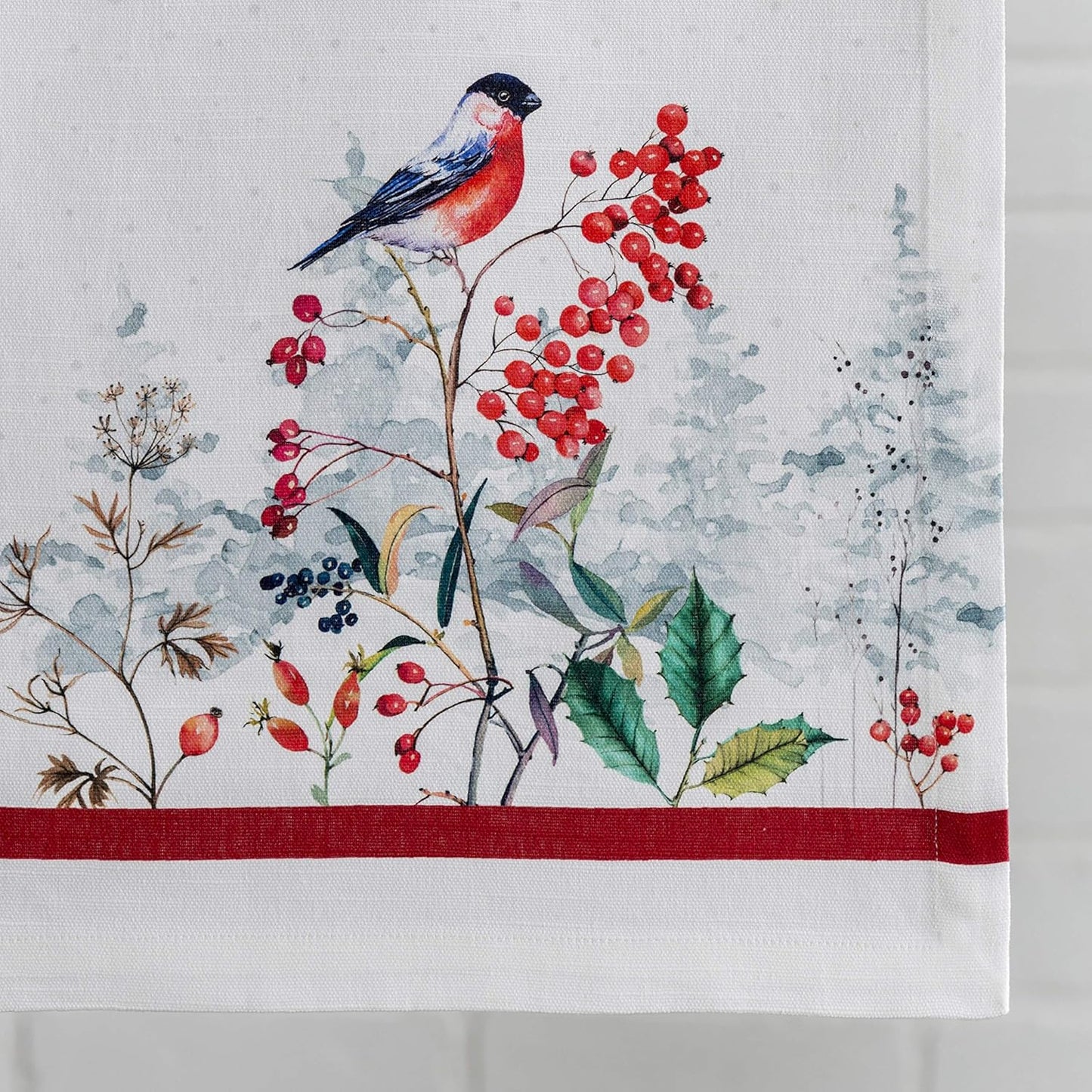 Maison d' Hermine Table Runner 100% Cotton Single Layer Table Runners 36 inches Long for Thanksgiving Christmas Decorations Home Kitchen Dining Party Wedding (Morzine, 14.5" x 36")