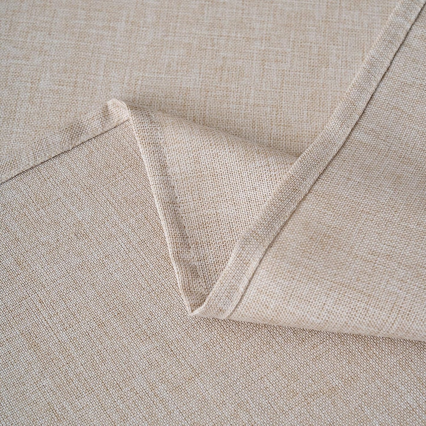 NLMUVW Linen Tablecloth Rectangle, Rustic Textured Table Cloth Water Resistant Farmhouse Table Cover for Kitchen Dining Party Coffee, Oatmeal, 54x108 Inch