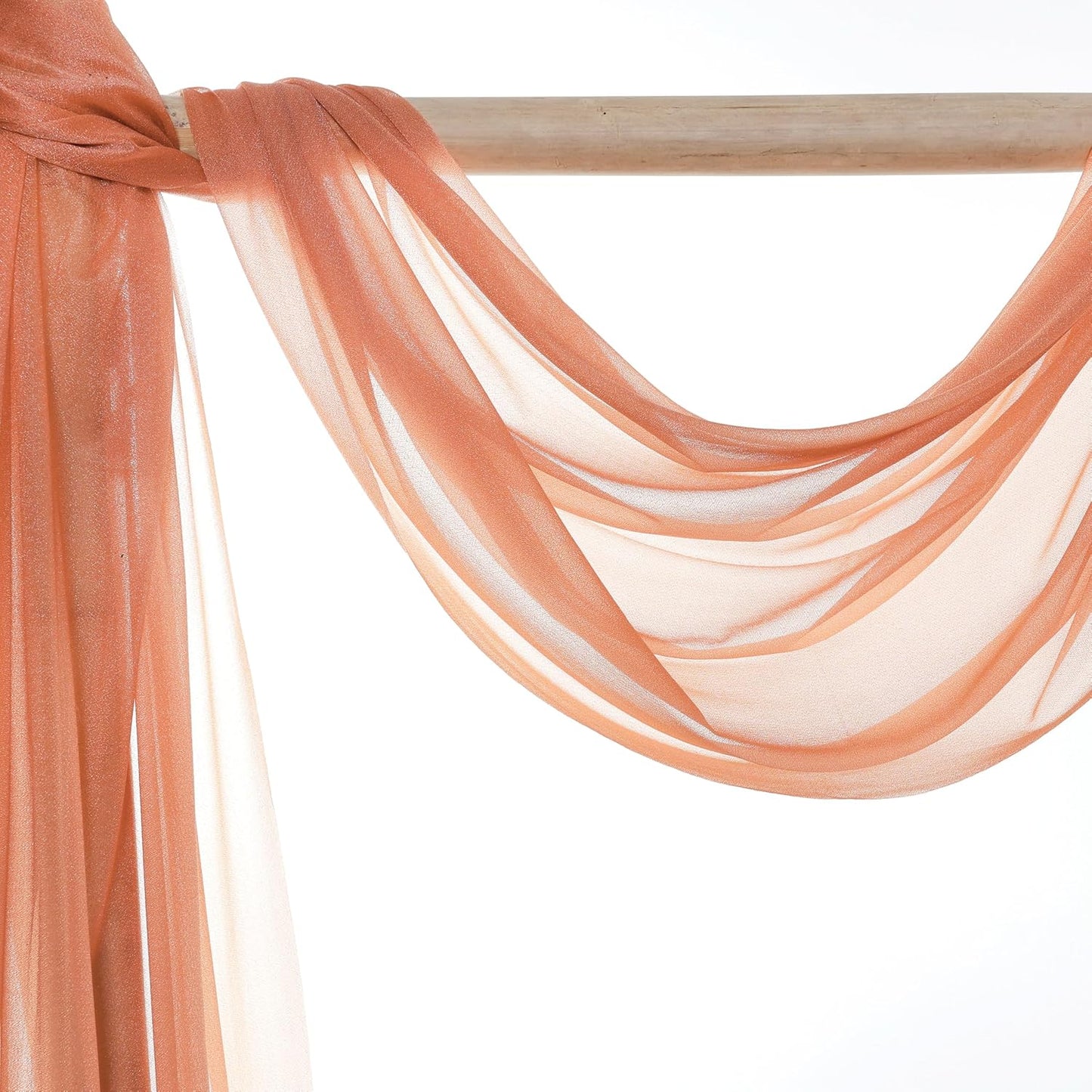 VDS Pack of 1 Panel (30 Inch X 100 Feet) Wedding Arch Draping Fabric Sheer Chiffon Fabric Drapery for Wedding Ceremony Reception Swag Backdrop Canopy Chuppah ARBO Altars Decoration (Coral Peach)