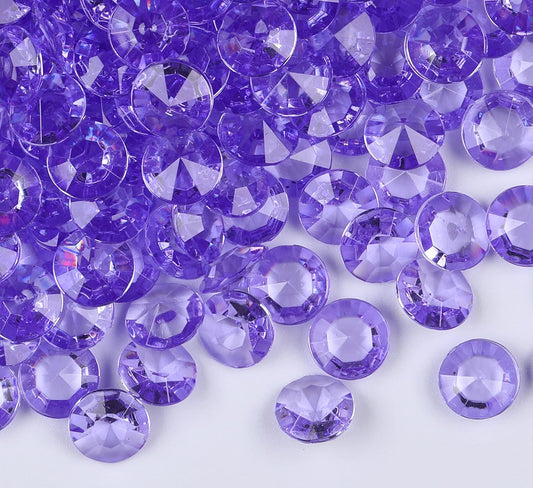 1000pcs/ Pack Wedding Table Acrylic Diamond Scatter Crystals Confetti Acrylic Gems Vase Fillers Rhinestones for Wedding, Bridal Shower, Vase Beads Decorations (10mm, Violet)