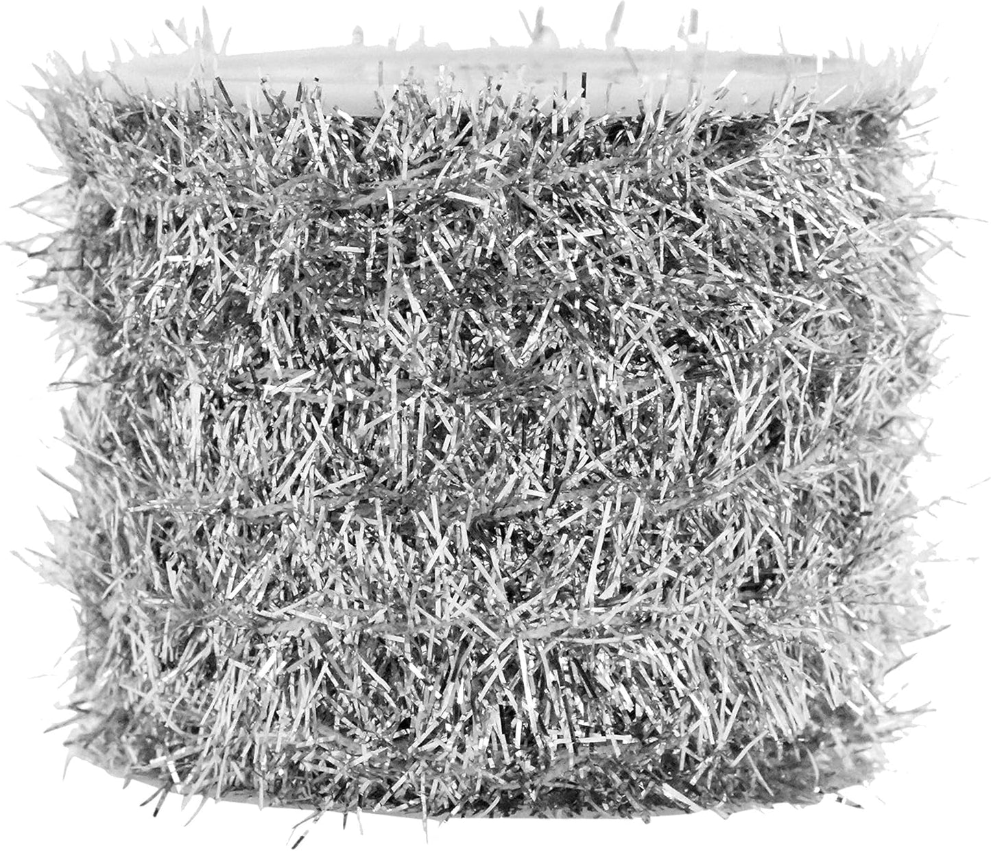 Mandala Crafts Silver Tinsel Garland - Thin Metallic Foil Glitter Mini Garland for Christmas Tree, Party, Wedding Decor, and Holiday Decorations