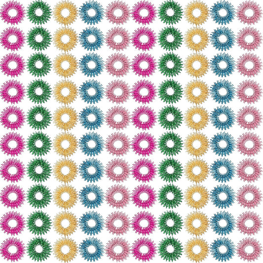 100 Pack Spiky Sensory Finger Rings, Acupressure Spiky Sensory Finger Rings for Adults, Silent Stress Reducer and Massager Fidget Ring for Anxiety for Men, Women(Vivid Colors)