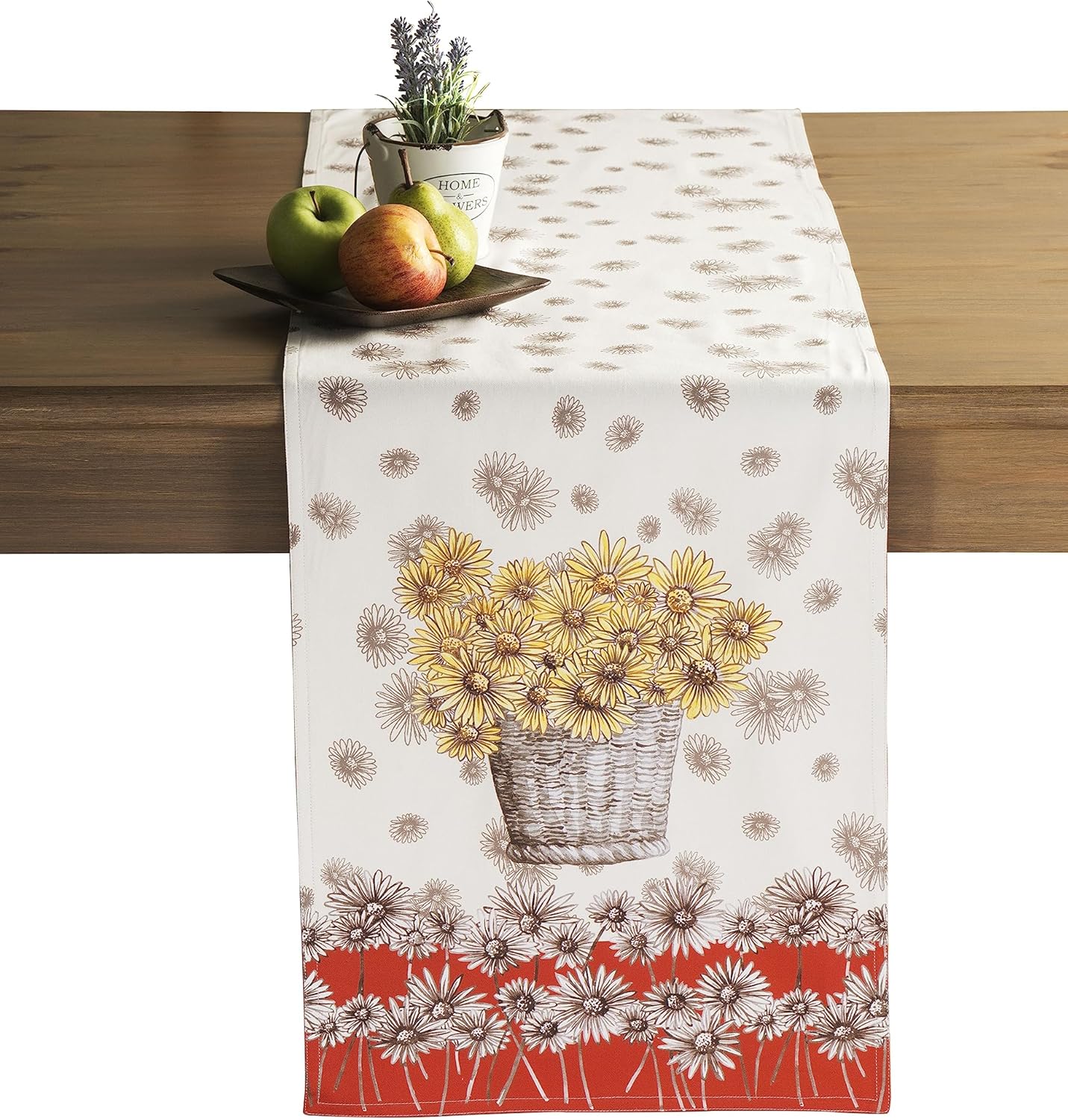Maison d' Hermine Table Runner 100% Cotton Single Layer Table Runners 48 inches Long for Thanksgiving Christmas Decorations Home Kitchen Dining Party Wedding (Bagatelle, 14.5" x 48")