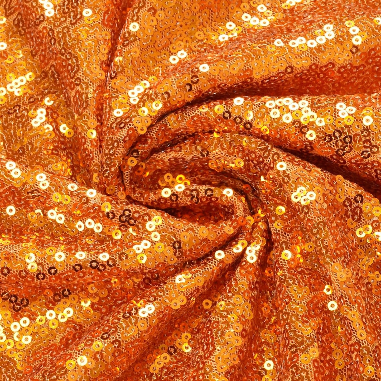 Eternal Beauty Orange Sequin Backdrop, 6x8 Ft Halloween Glitter Background Curtains for Shimmer Photography Party Wedding Birthday Back Drop Decor