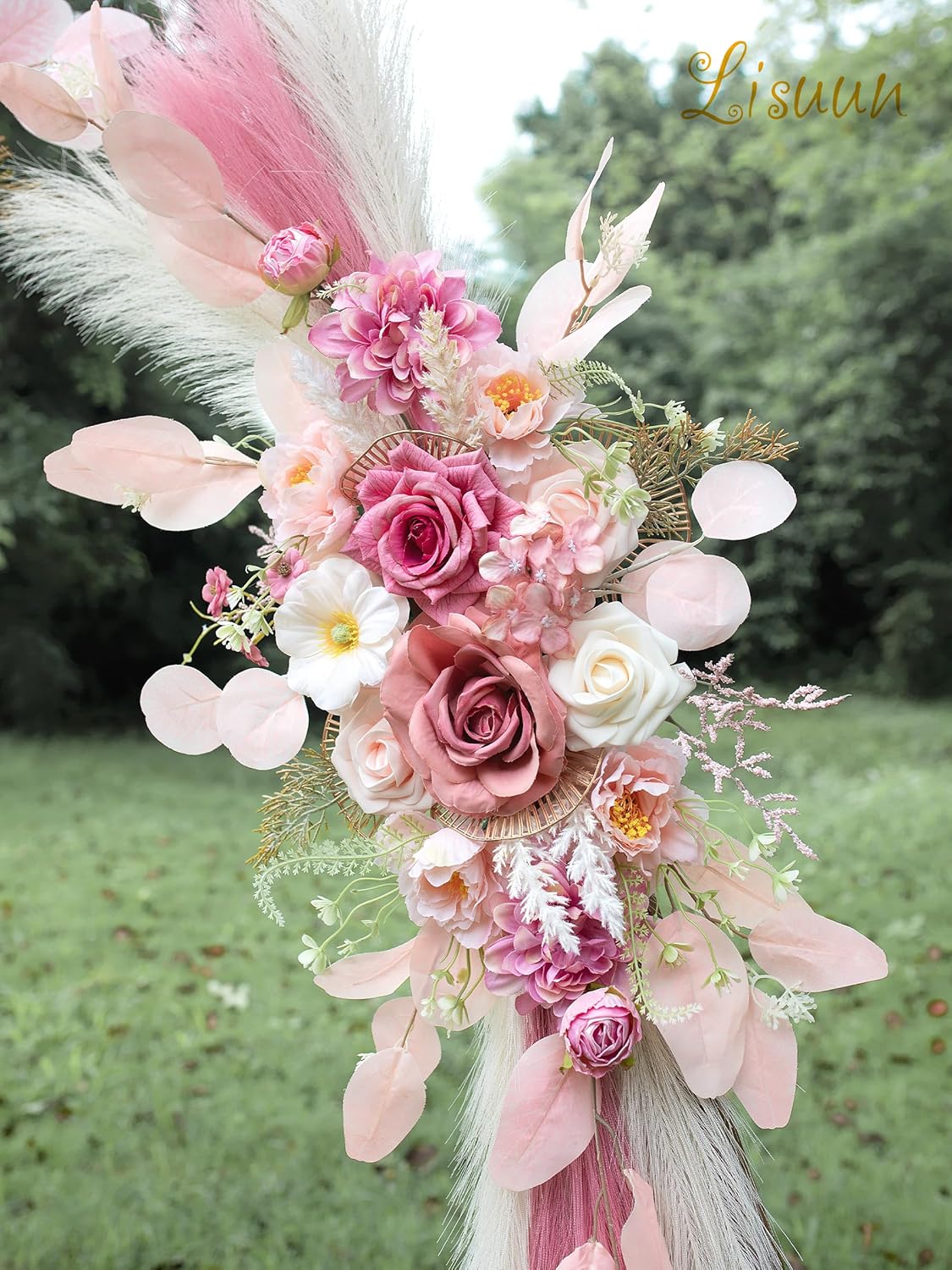 Wedding Arch Flowers, Artificial Flowers for Decoration, Large Flower Swag for Boho Styles Wedding Ceremony Floral Decor - Pack of 2