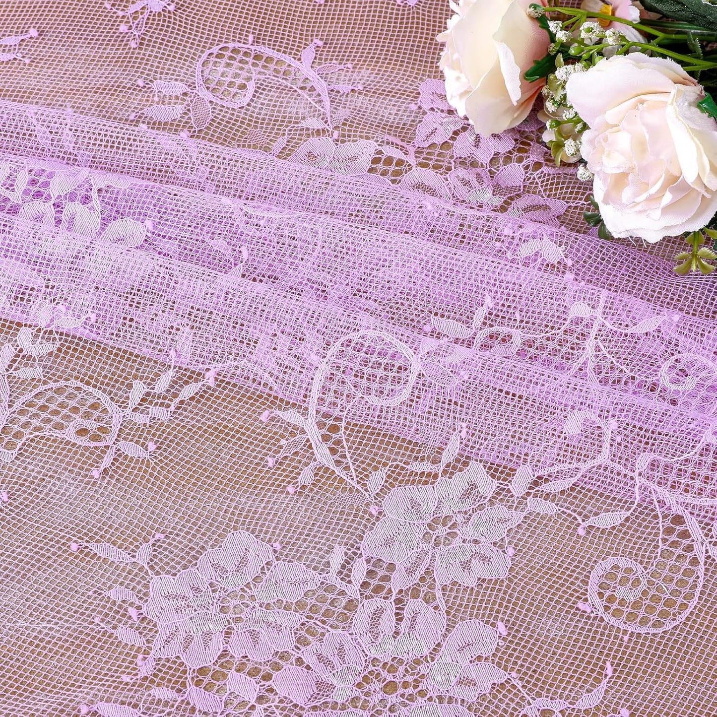 Lace Tablecloth Chic Table Fabric 60x120 Inch for Farmhouse Rustic Wedding Bridal Shower Party Decoration Rectangle Overlay Long Vintage Embroidered Reception Table Cloth Decor