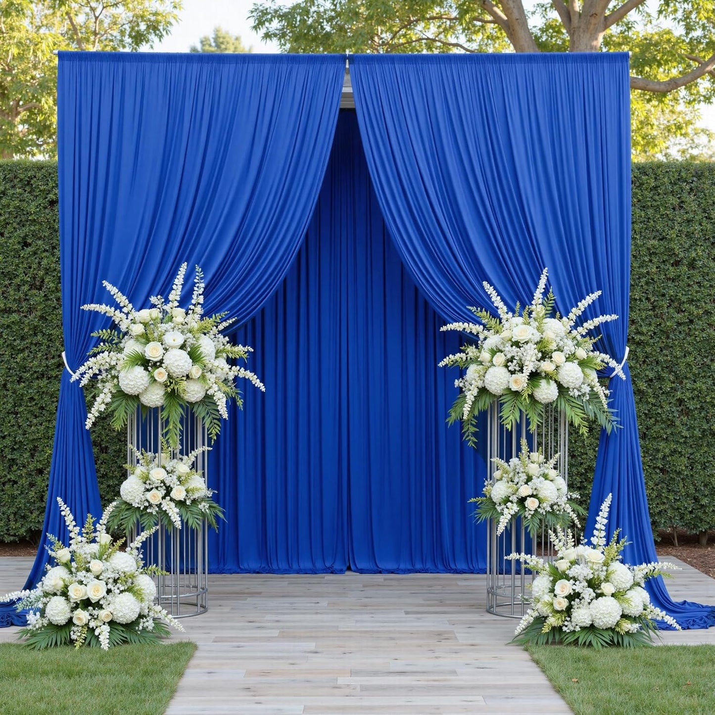 30ftx10ft Wrinkle Free Royal Blue Backdrop Curtains for Party Background, Silky Polyester Photo Backdrop Drapes 6 Panels Back Drop Cloth for Wedding Birthday Photography Baby Shower Decor