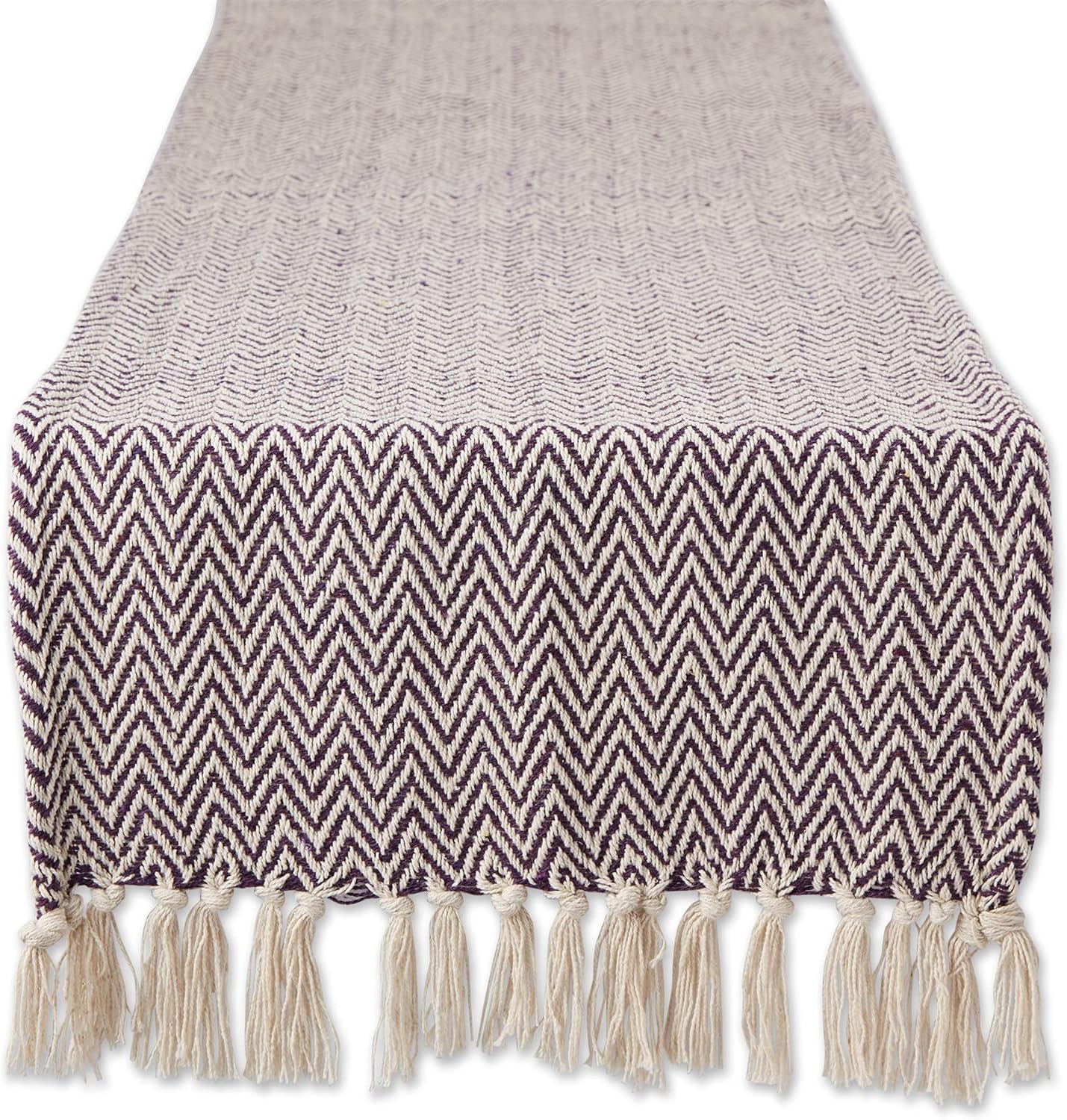 DII Woven Basic Tabletop Collection, Chevron Table Runner, 15x72, Eggplant