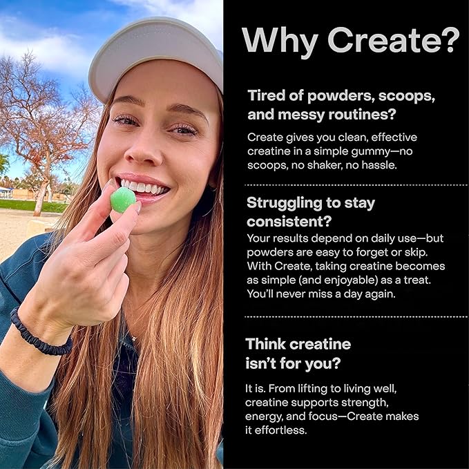 Creatine Monohydrate Gummies for Men & Women - Boost Focus, Strength, and Endurance, Anti-Melting Formula, Vegan, Gluten-Free, Non-GMO, 1.5 Gram Creatine per Gummy (Sour Green Apple, 90 ct)