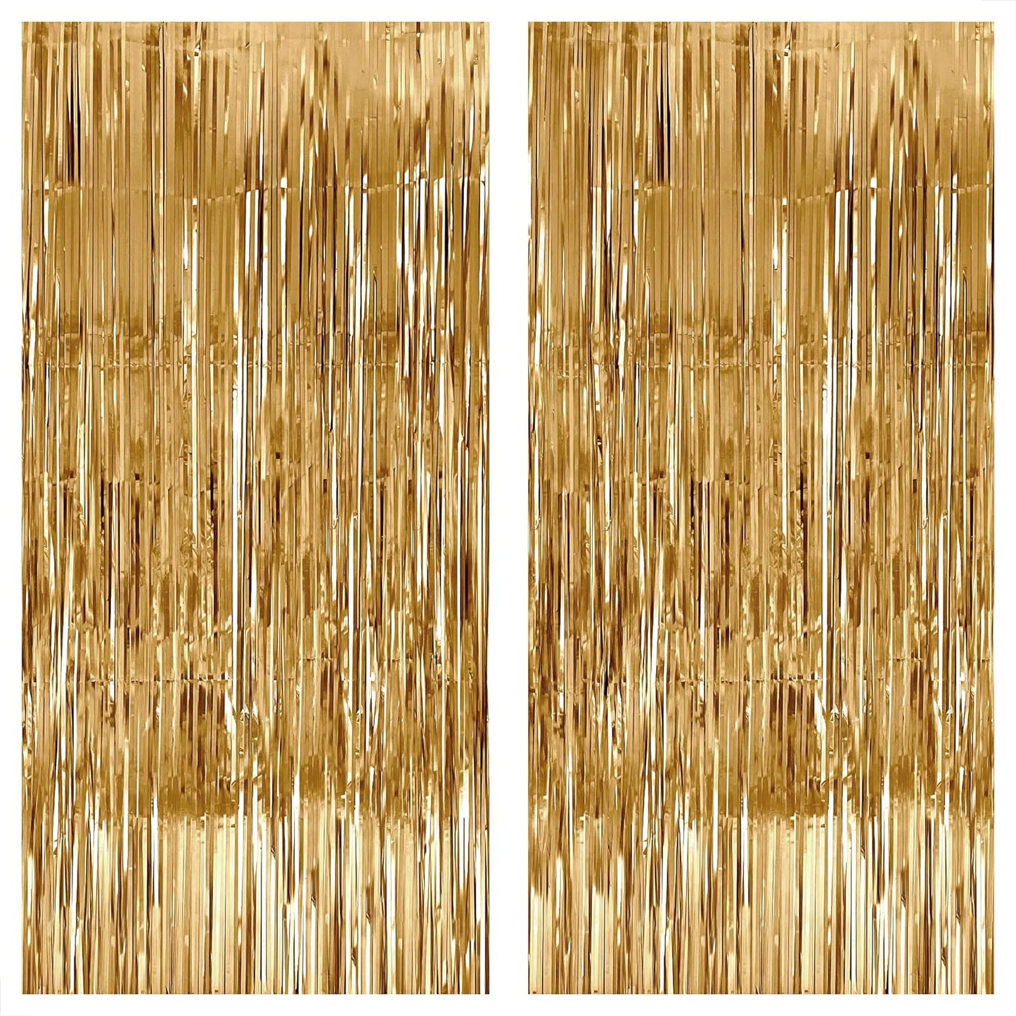 Katchon, Champagne Gold Backdrop Curtain - Pack of 2 | Gold Streamers for Birthday, Anniversary, Bridal Shower, Bachelorette Party Decor | Shimmer Curtains for Thanksgiving, Happy New Year Decorations
