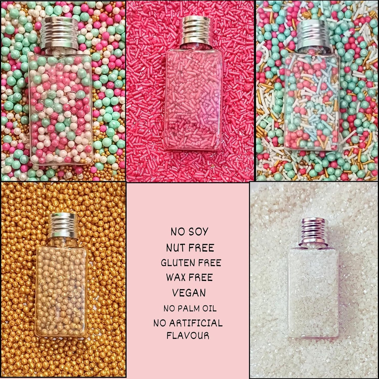 Confect Sprinkles – Princess Party Edible Sprinkles | Mix with Golden Pearl, Blue & White Dragees, , Mint green, White Sparkling Sugar & Pink Jimmies | Vegan, Gluten-Free Cake & Cupcake Decorating Topping - 5 Oz