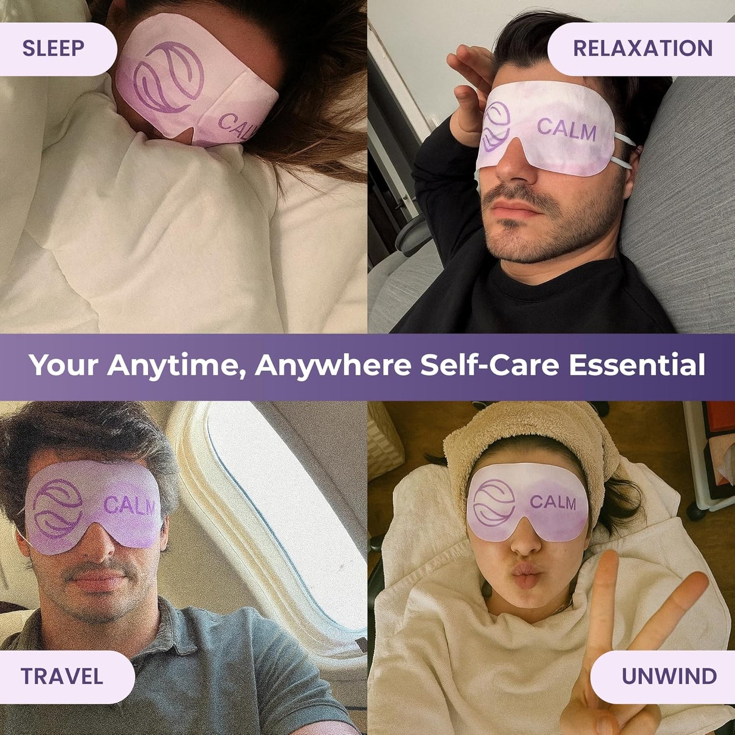 Body Restore Heated Eye Mask for Dry Eyes 5 Pack - Self Heating Warm Compress, Christmas Stocking Stuffers, White Elephant, Birthday Gifts for Women, Men, Stye Eye Treatment, Relaxation - Lavender