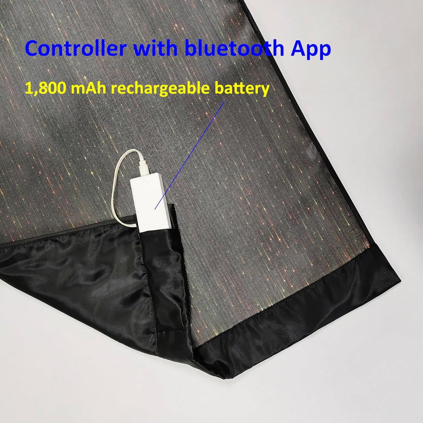 LED Light Up Coffee Table Runner - Fiber Optic Fabric Table Cloth Cover for Party Wedding Halloween Christmas (Black Fabric)