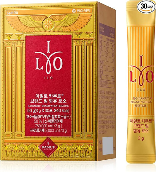 ILO Kamut Enzyme Complex – Digestive Health and Natural Metabolic Activation – Fermented Ancient Grains with Spicy Botanicals, 30 Sticks