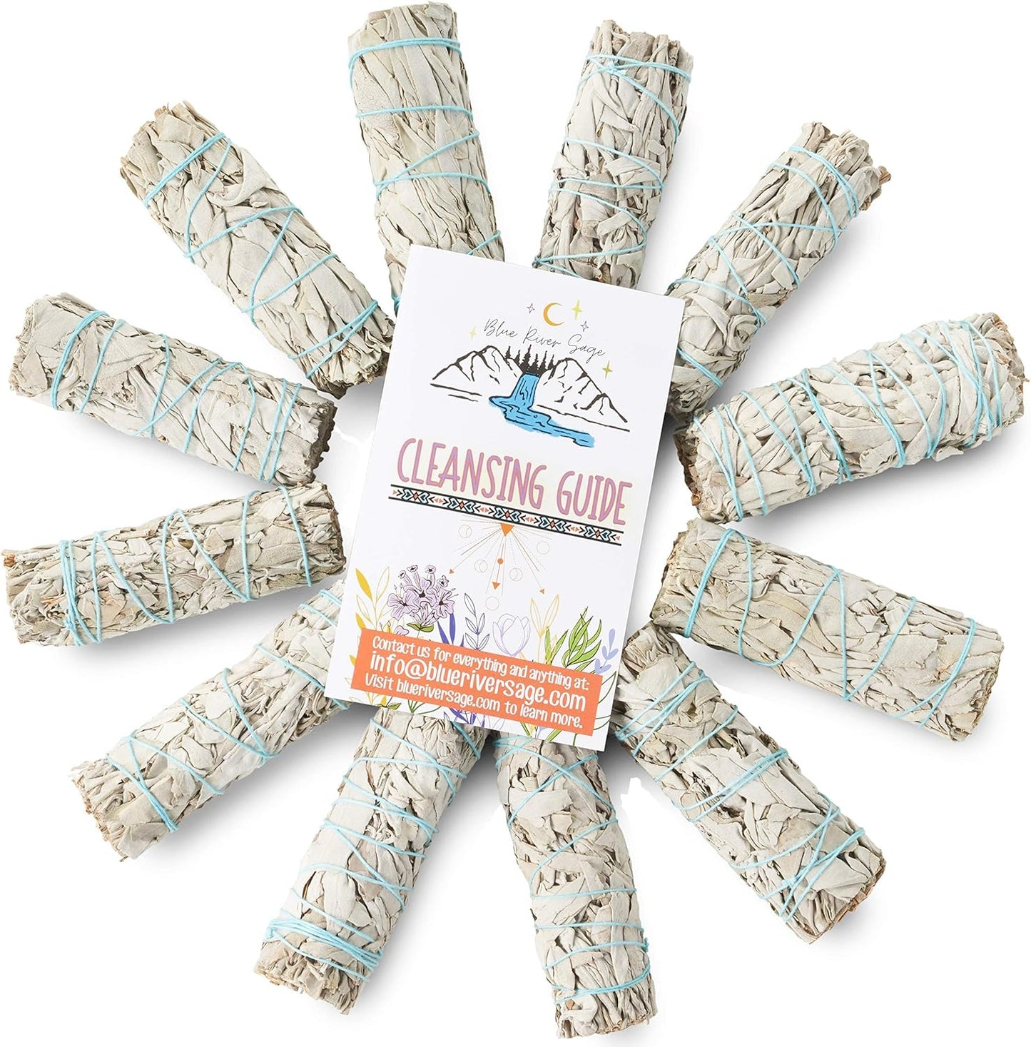 10 White Sage Smudge Sticks ~ Sustainably Grown Sage Bundles for Smudging, Smudge Kit, Ceremony, Spiritual Use, Home & Office Cleansing or Smoke Cleanse (10 Pack)