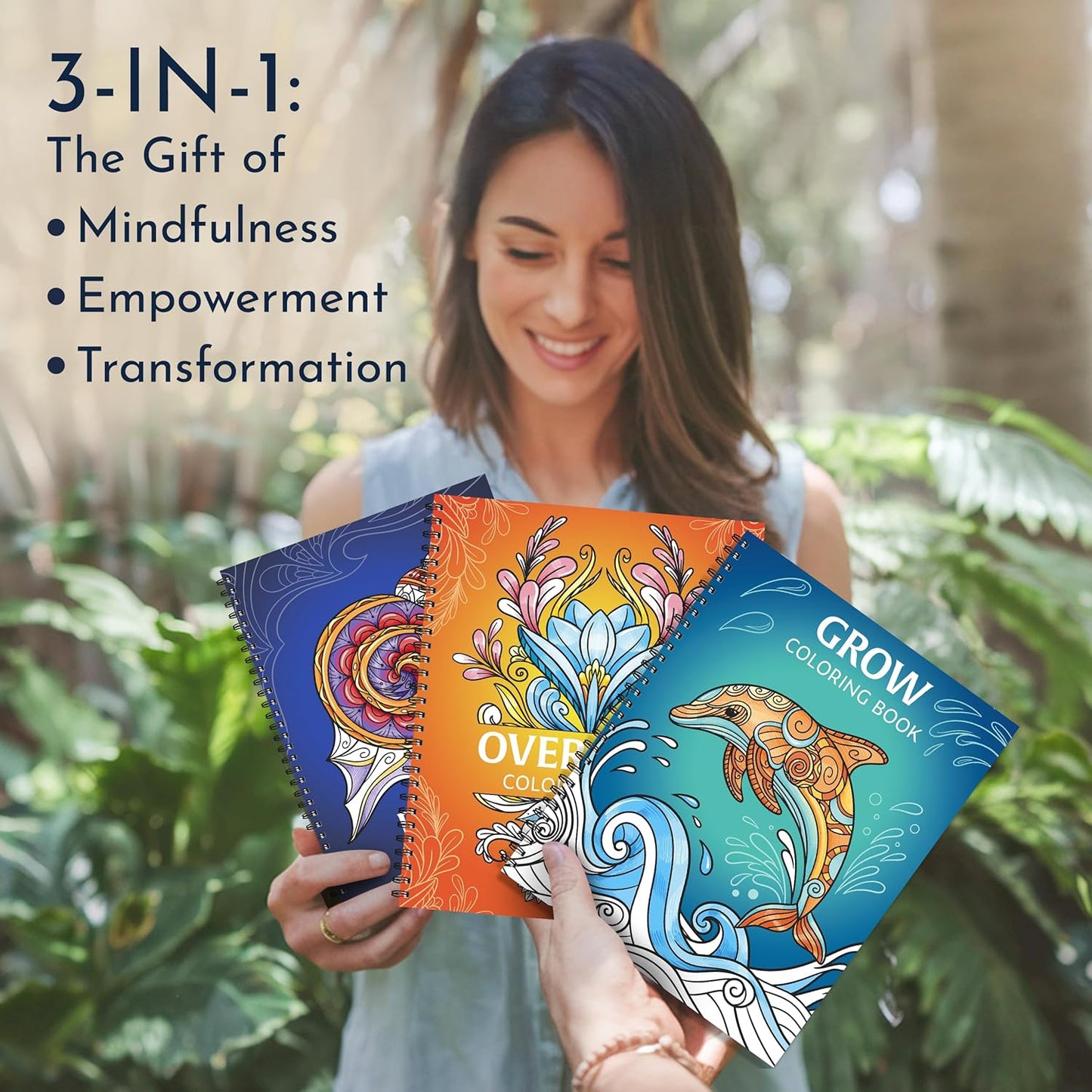 RYVE Coloring Books for Adults Relaxation - Set of 3 Stress Relief Coloring Book with Inspiring Quotes, Adult Coloring Book for Women, Easy Coloring Books for Adults, Stress Relief Gifts for Women