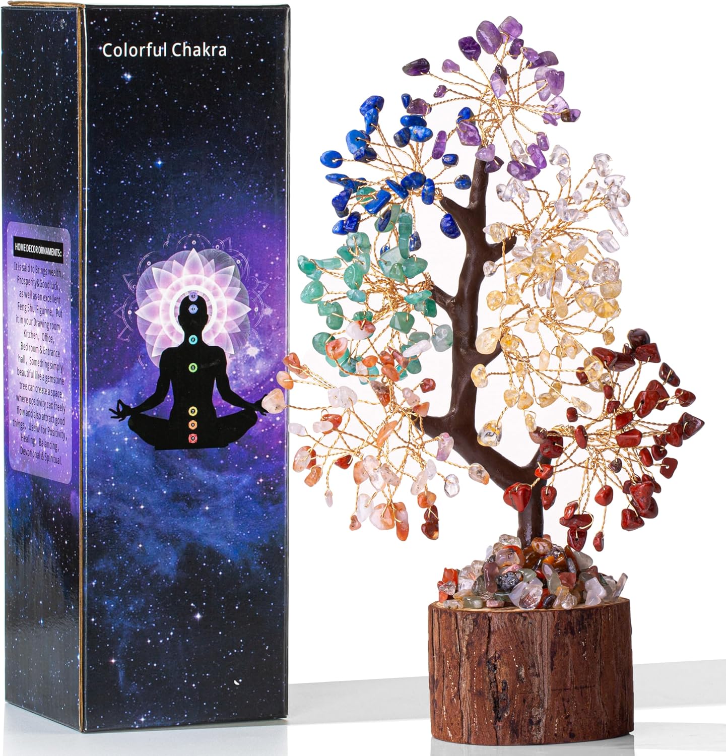 MAIBAOTA 7 Chakra Tree Crystal Tree of Life Decor Birthday Gifts for Women Healing Crystals for Positive Energy Spiritual Gift for Sister and Mom Housewarming Gifts New Home Money Trees Decoration