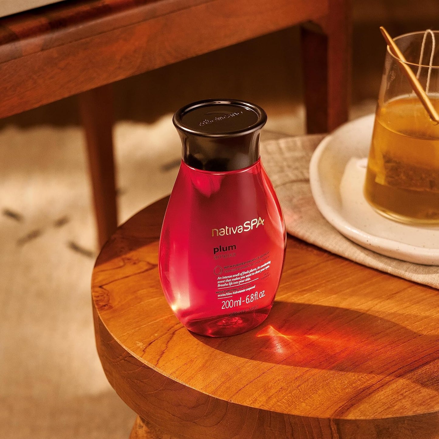 Nativa SPA by O Boticario Plum Body Oil, Enriched with Purified Quinoa Drops to Boost Hydration, 6.8 Ounce