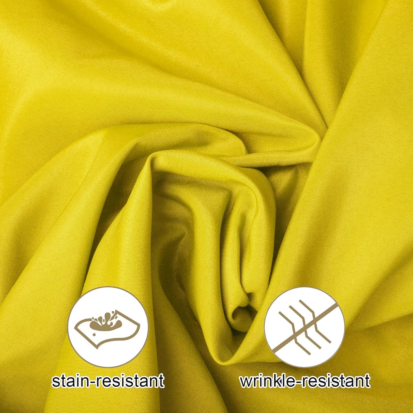 Ascoza 2pack 120 Inch Yellow Round Tablecloth in Washable Polyester Fabric for Wedding/Banquet/Restaurant/Parties…