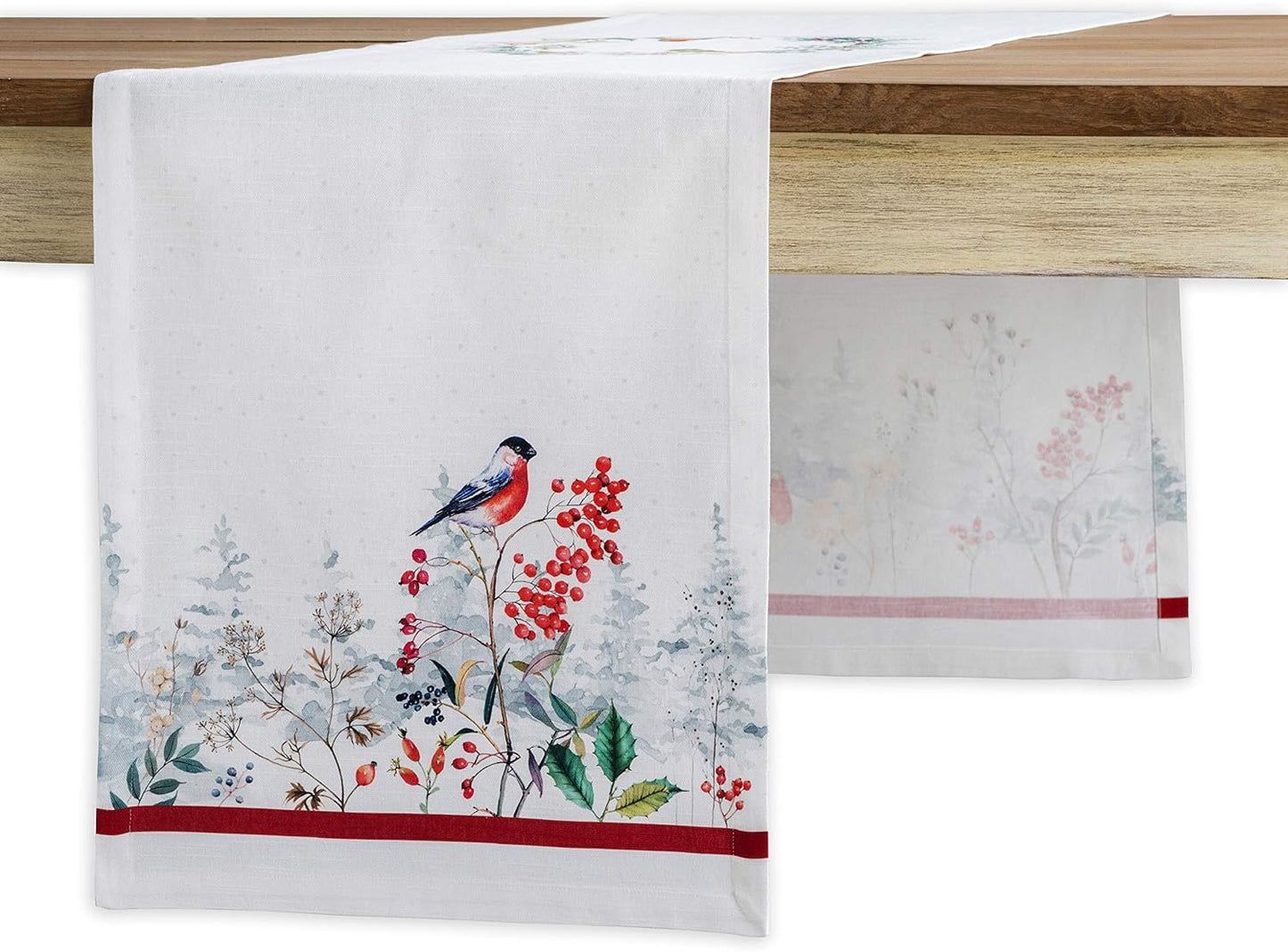 Maison d' Hermine Table Runner 100% Cotton Single Layer Table Runners 48 inches Long for Thanksgiving Christmas Decorations Home Kitchen Dining Party Wedding (Morzine, 14.5" x 48")