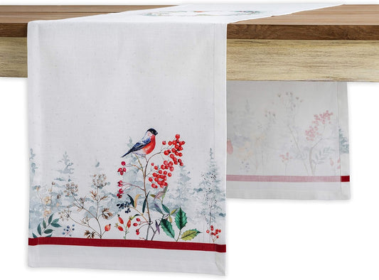 Maison d' Hermine Table Runner 100% Cotton Single Layer Table Runners 48 inches Long for Thanksgiving Christmas Decorations Home Kitchen Dining Party Wedding (Morzine, 14.5" x 48")