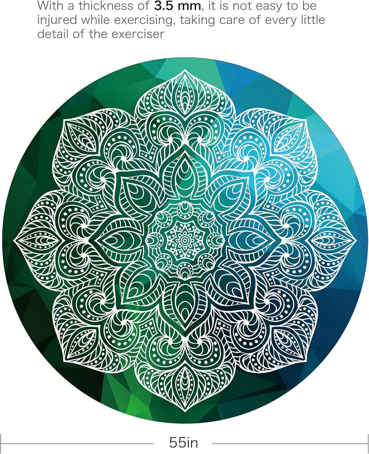 Pilates Mat Round Oversize Yoga Mat Suede Rubber Non-Slip Dia 140cm Exercise Mat Meditation Mat Workout Mat for Home Outdoor