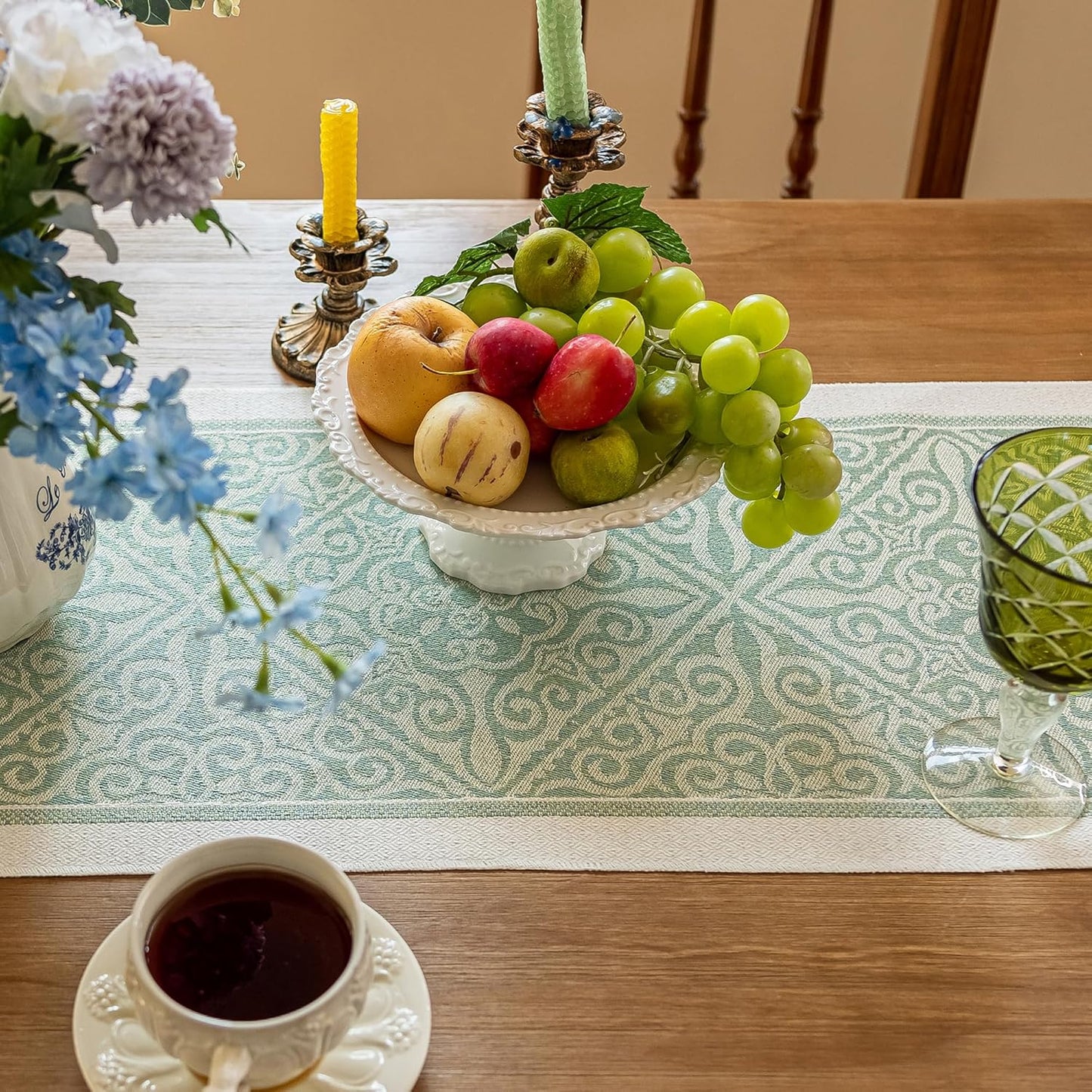 Table Runner 48 Inches Long,Waterproof Boho Table Runner with Tassel Fringe,Table Runners for Party Coffee Table