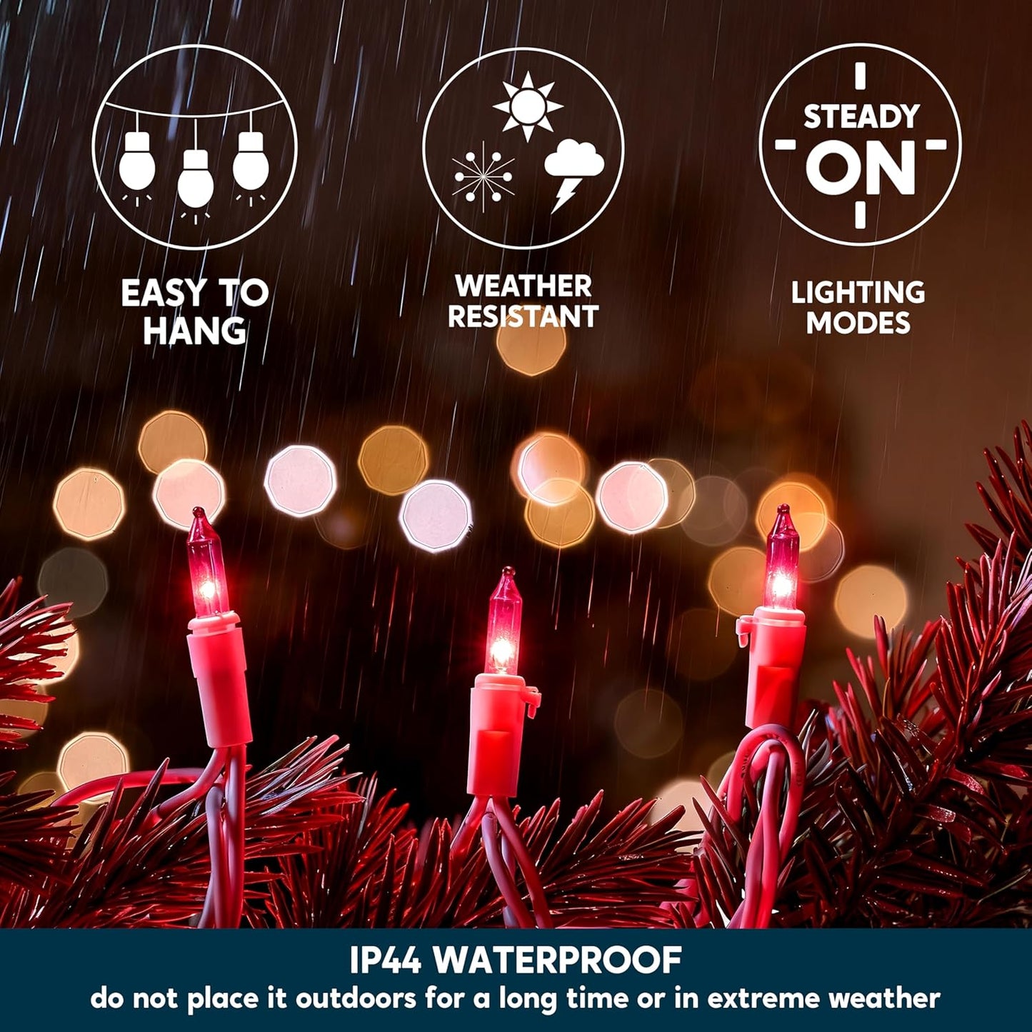 Joiedomi Christmas String Lights Indoor,100 Count Mini Pink Valentines Day Light,21.4 FT Lighting Decor for Patio Dorm Classroom Holiday Wedding Party Garland Birthday Festival,White Wire