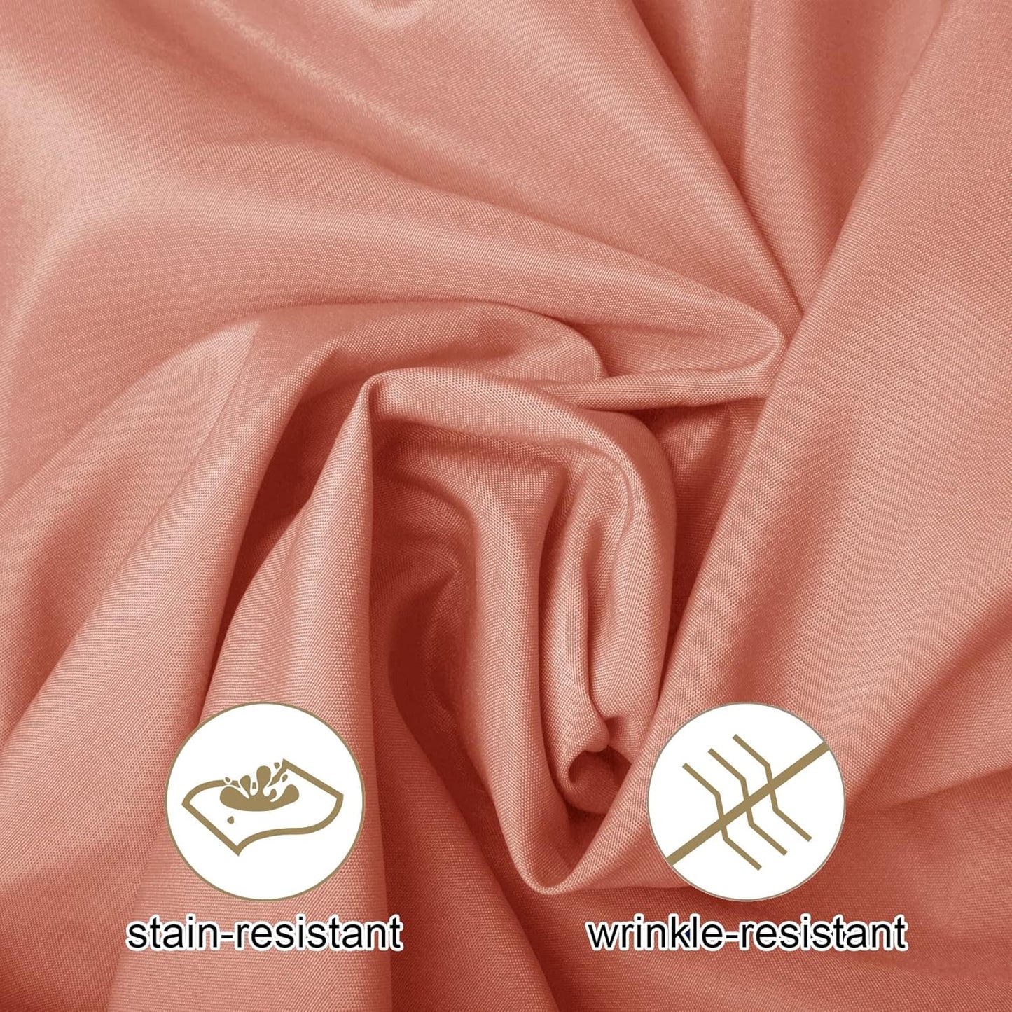 Ascoza 2pack 108 Inch Dusty Pink Round Tablecloth in Washable Polyester Fabric for Wedding/Banquet/Restaurant/Parties
