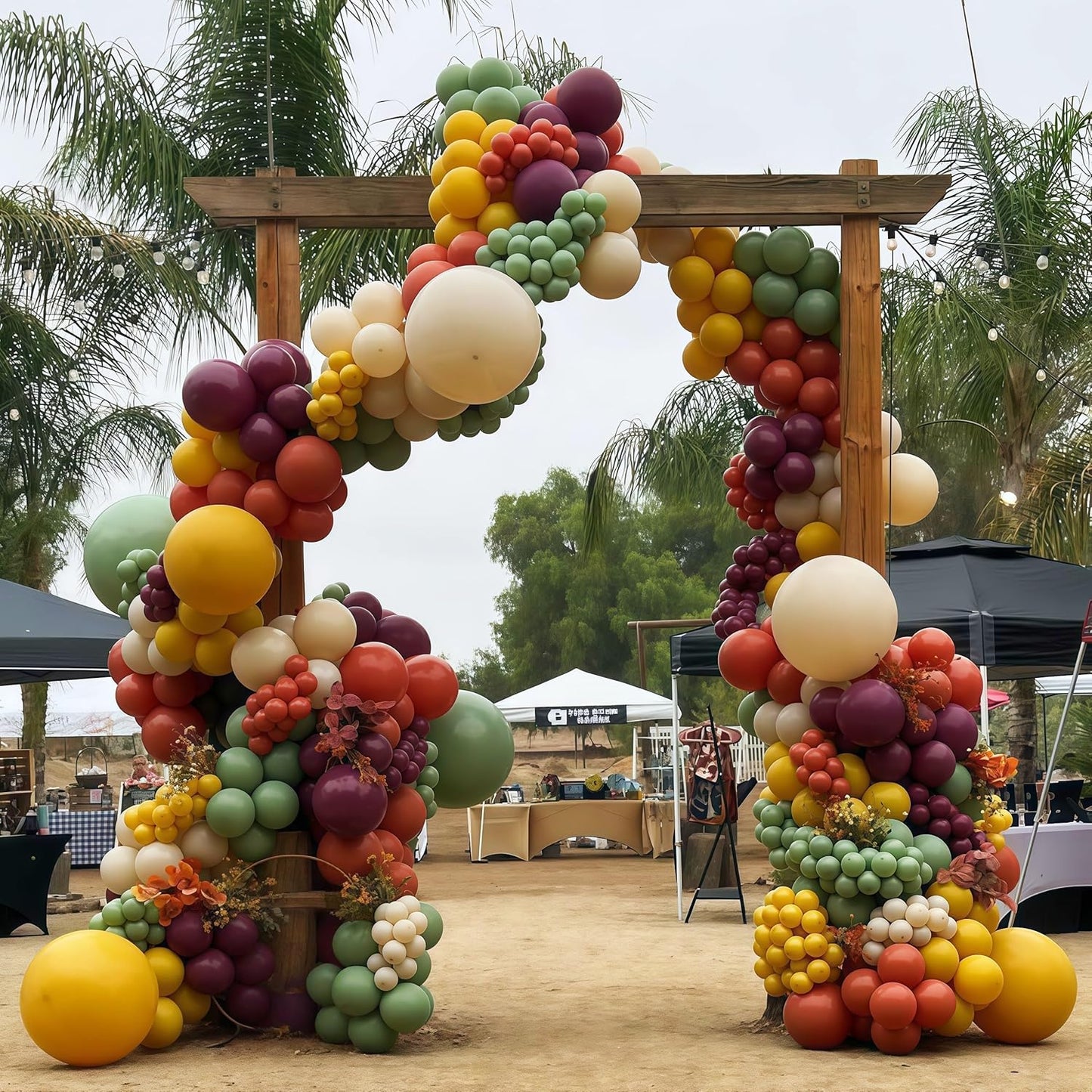 Fall Color Balloons, Burnt Orange Terracotta Mustard Yellow Burgundy Sage Green Coffee Brown Autumn Balloon for Thanksgiving Harvest Fall Baby Shower Festival Woodland Safari Birthday Party Decoration
