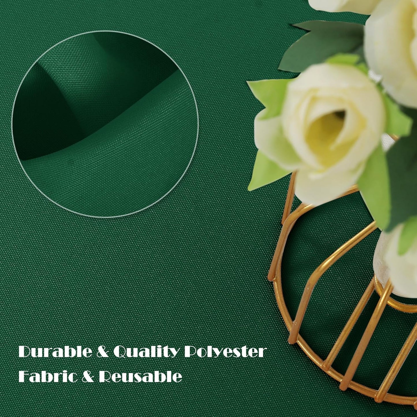 sancua 6 Pack Hunter Green Tablecloth 60 x 102 Inch, Rectangle 6 Feet Table Cloth - Stain and Wrinkle Resistant Washable Polyester Table Cover for Dining Tables, Buffet Parties and Camping