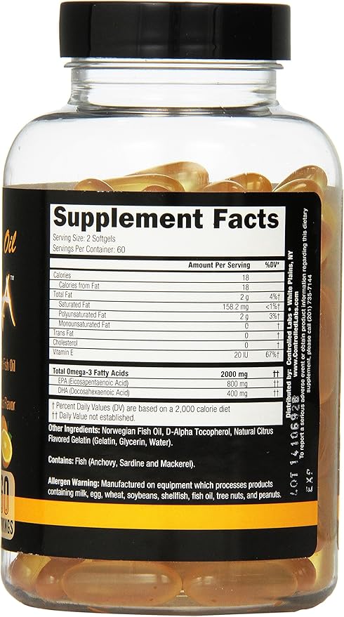 CONTROLLED LABS Overall Health Bundle, 45 Servings Orange Triad, 120 Count Orange Oximega Fish Oil, Muscle Building and Recovery Supplement for Men and Women