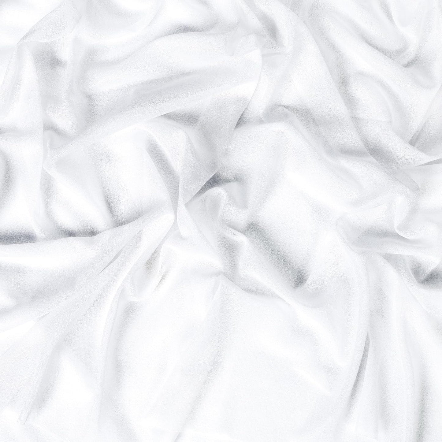 VDS Pack of 3 Panel (30 Inch X 20 Feet) Wedding Arch Draping Fabric Sheer Chiffon Fabric Drapery for Wedding Ceremony Reception Swag Backdrop Canopy Chuppah ARBO Altars Decoration (White)